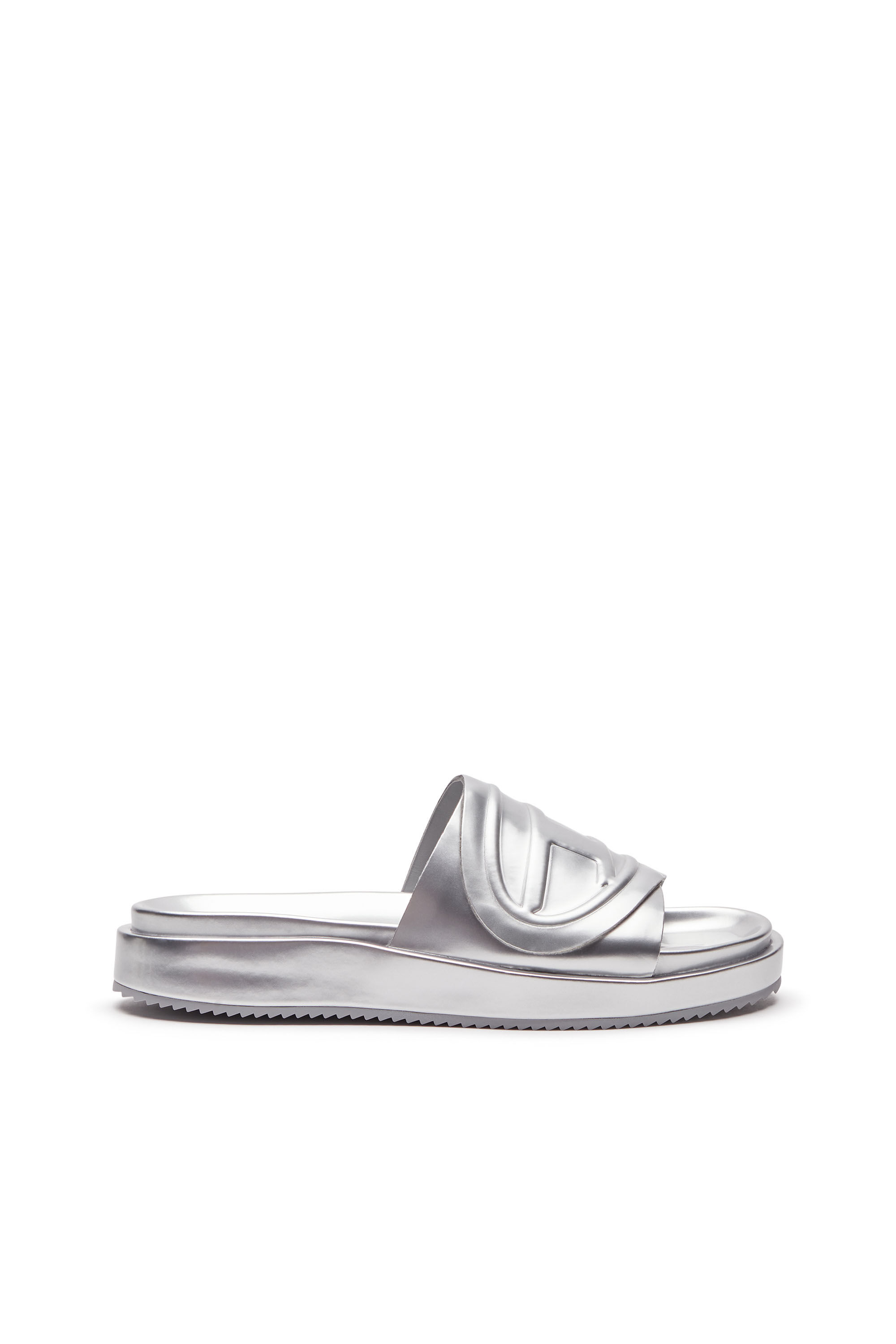 Silver slides womens on sale
