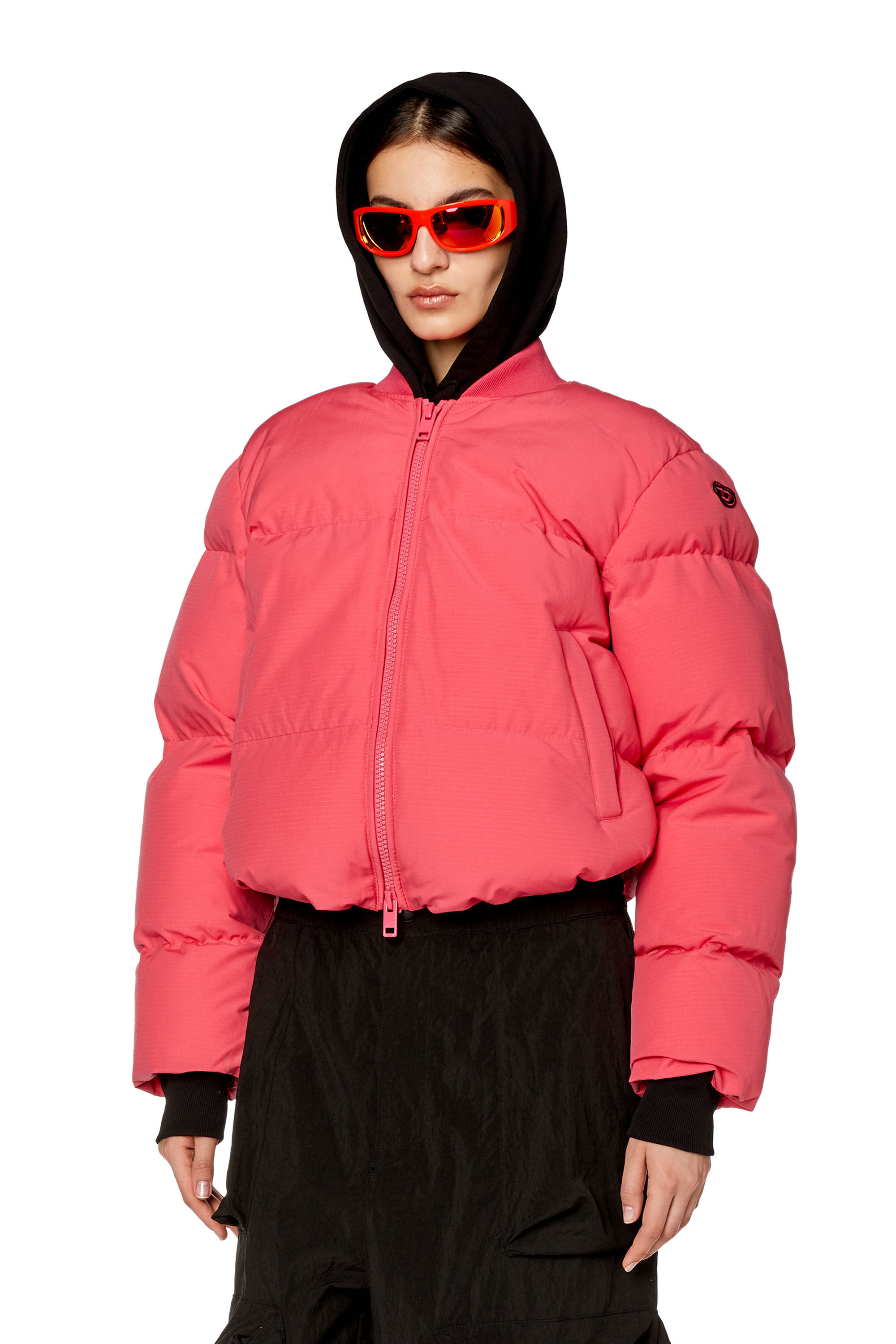 Women's Puffer jacket with oval D patch | W-OLUCH Diesel