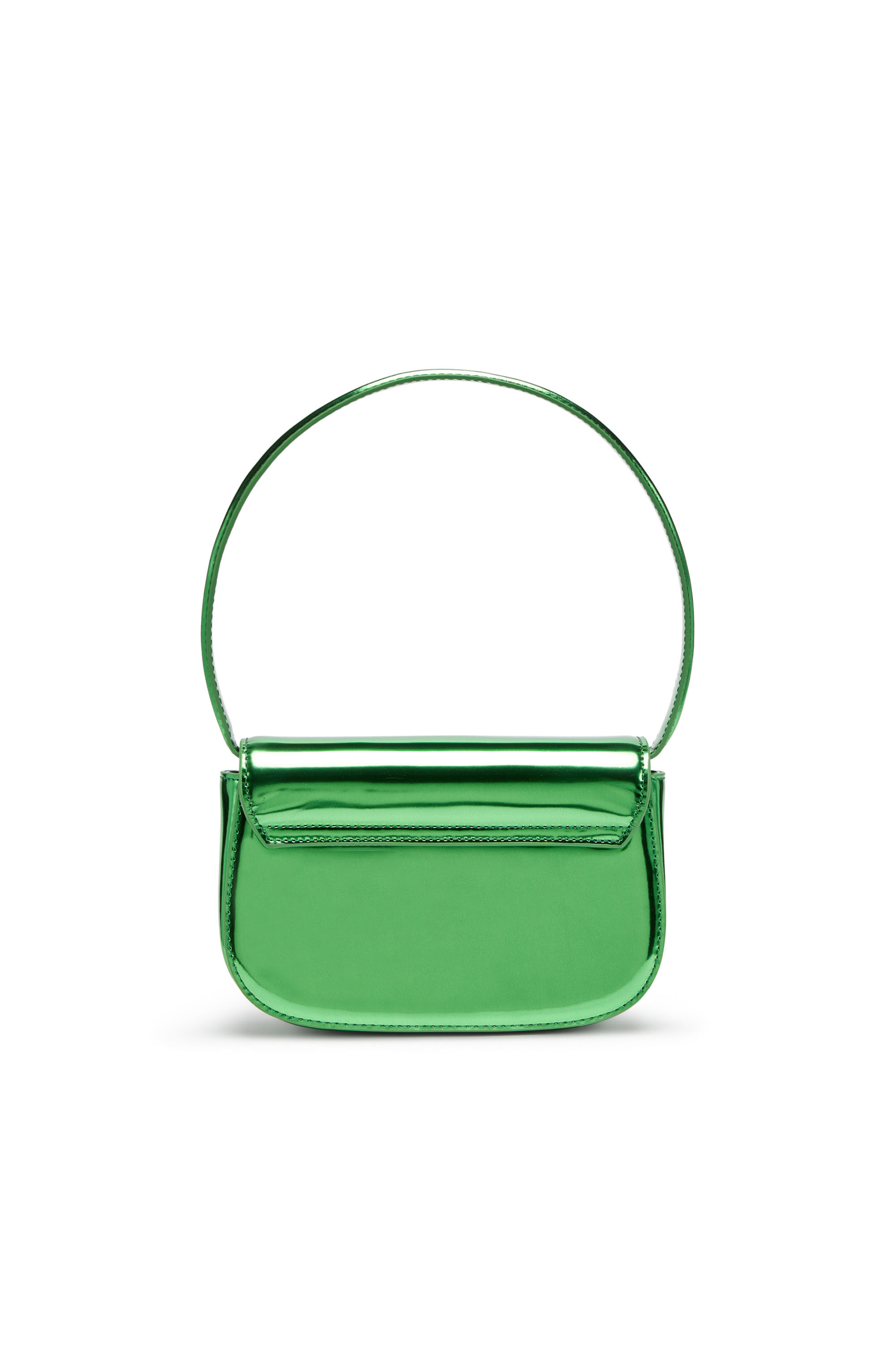 Women's 1DR-Iconic shoulder bag in mirrored leather | Green