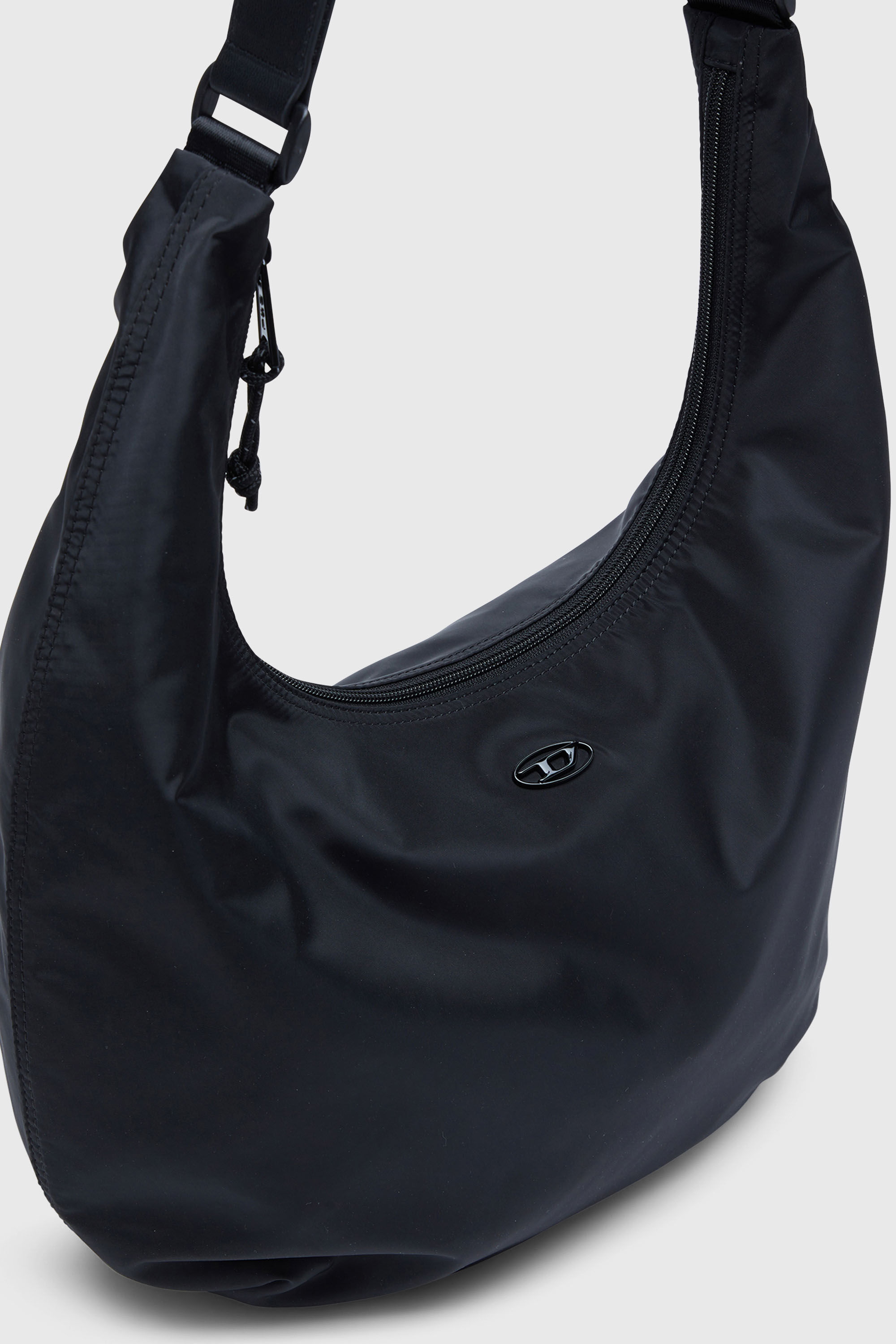 Diesel - D-PACK HOBO X, Unisex's D-Pack-Borsa a spalla in nylon con placca Logo Oval D in Black - 6