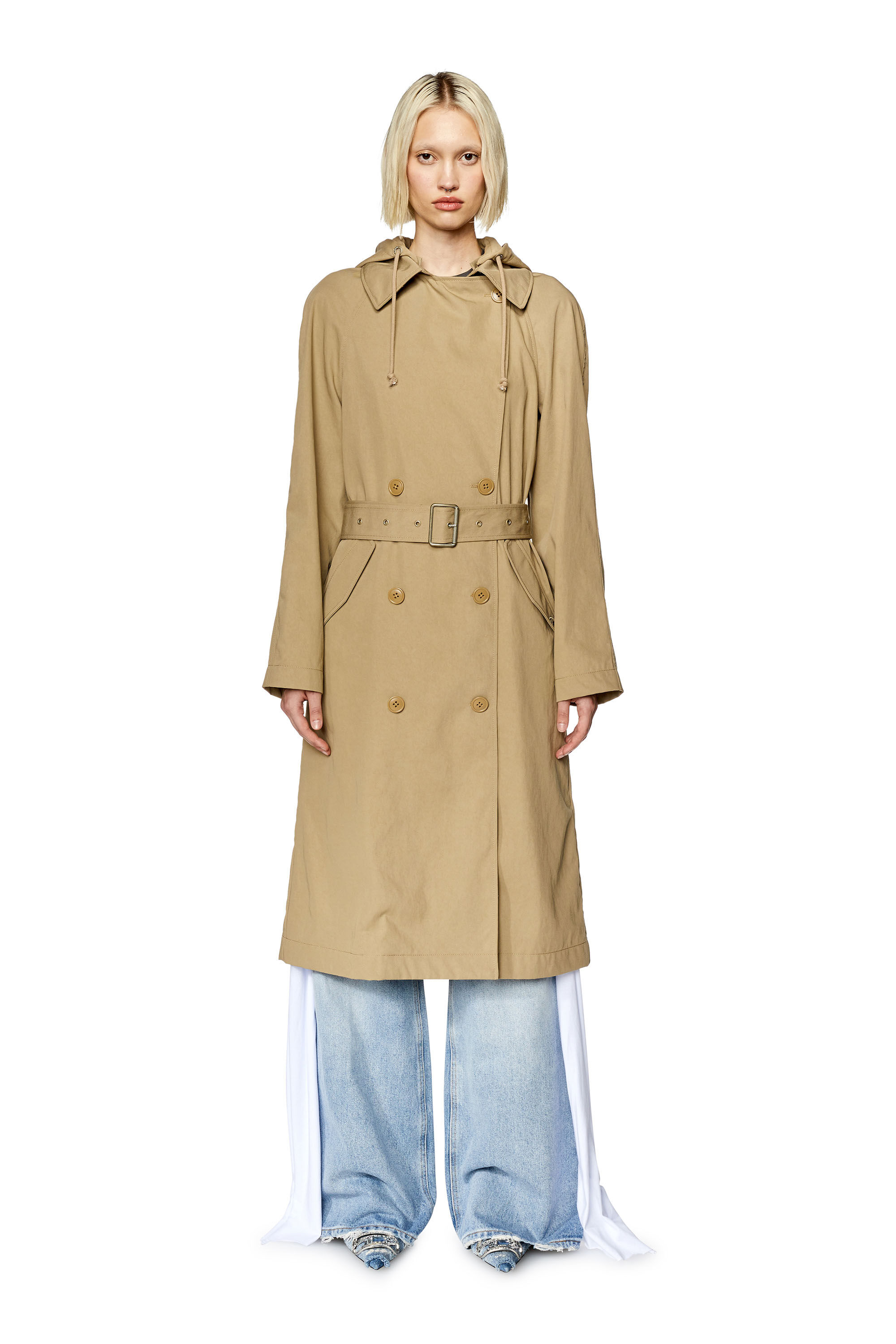 Women's Hybrid trench coat in technical fabric | G-MATTHEW-FEM Diesel