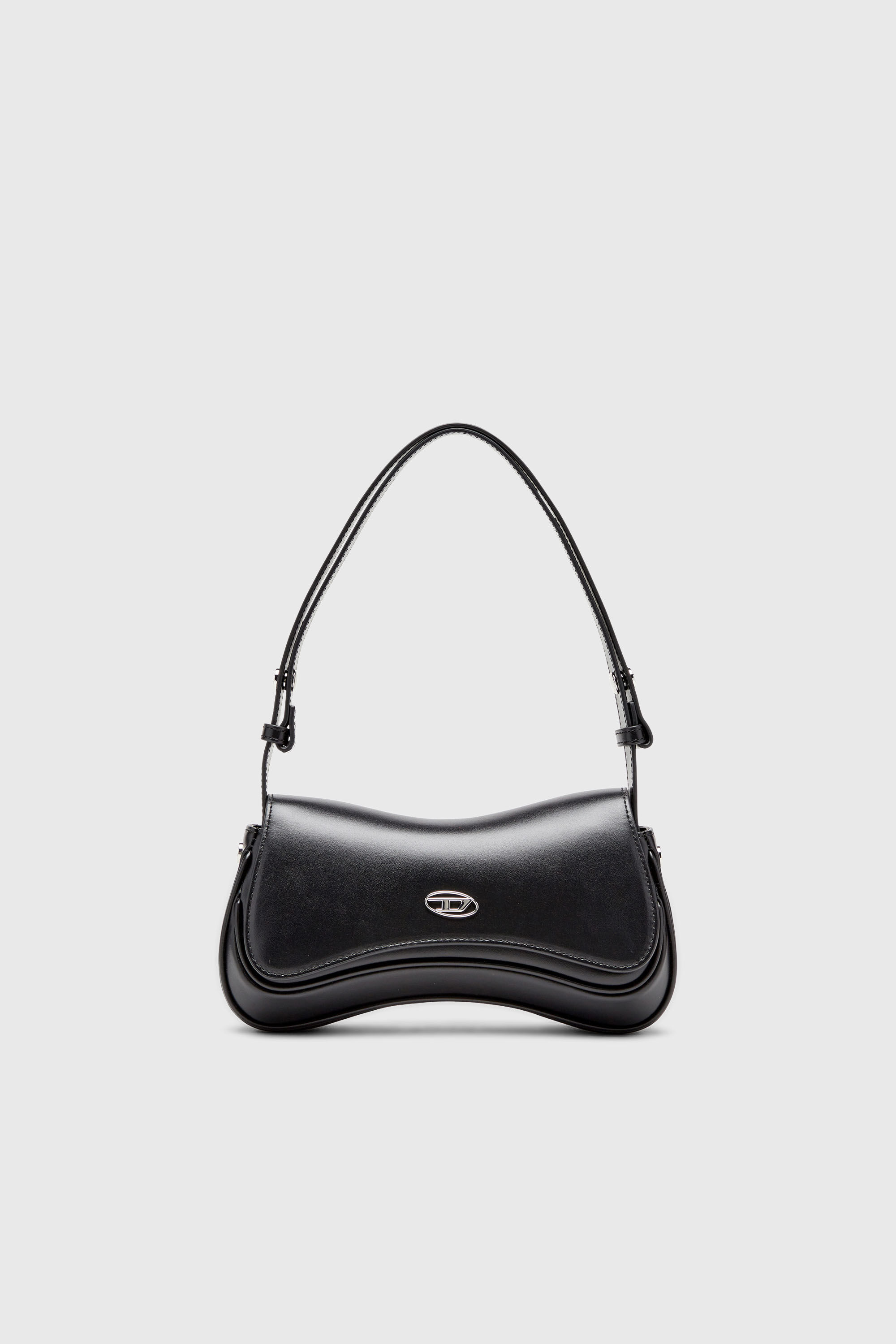 Women's Play-Semi gloss leather shoulder bag | Black | Diesel
