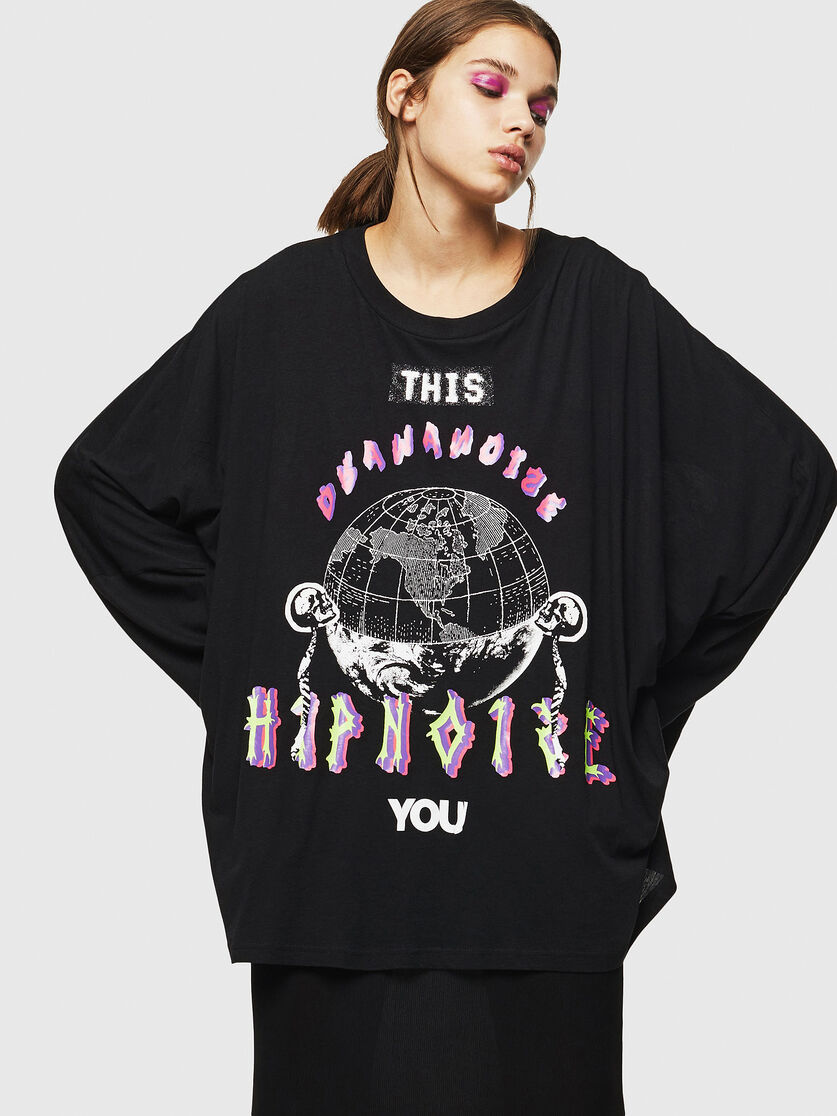 T Gianp Women Oversized T Shirt With Fluo Print Diesel