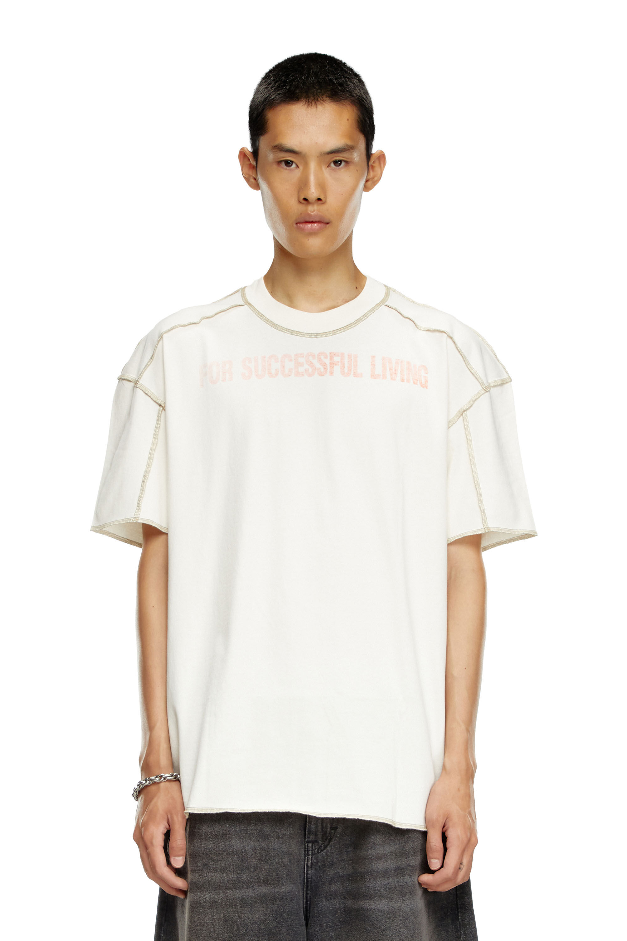 Men's T-shirt with inside-out effect | White | Diesel