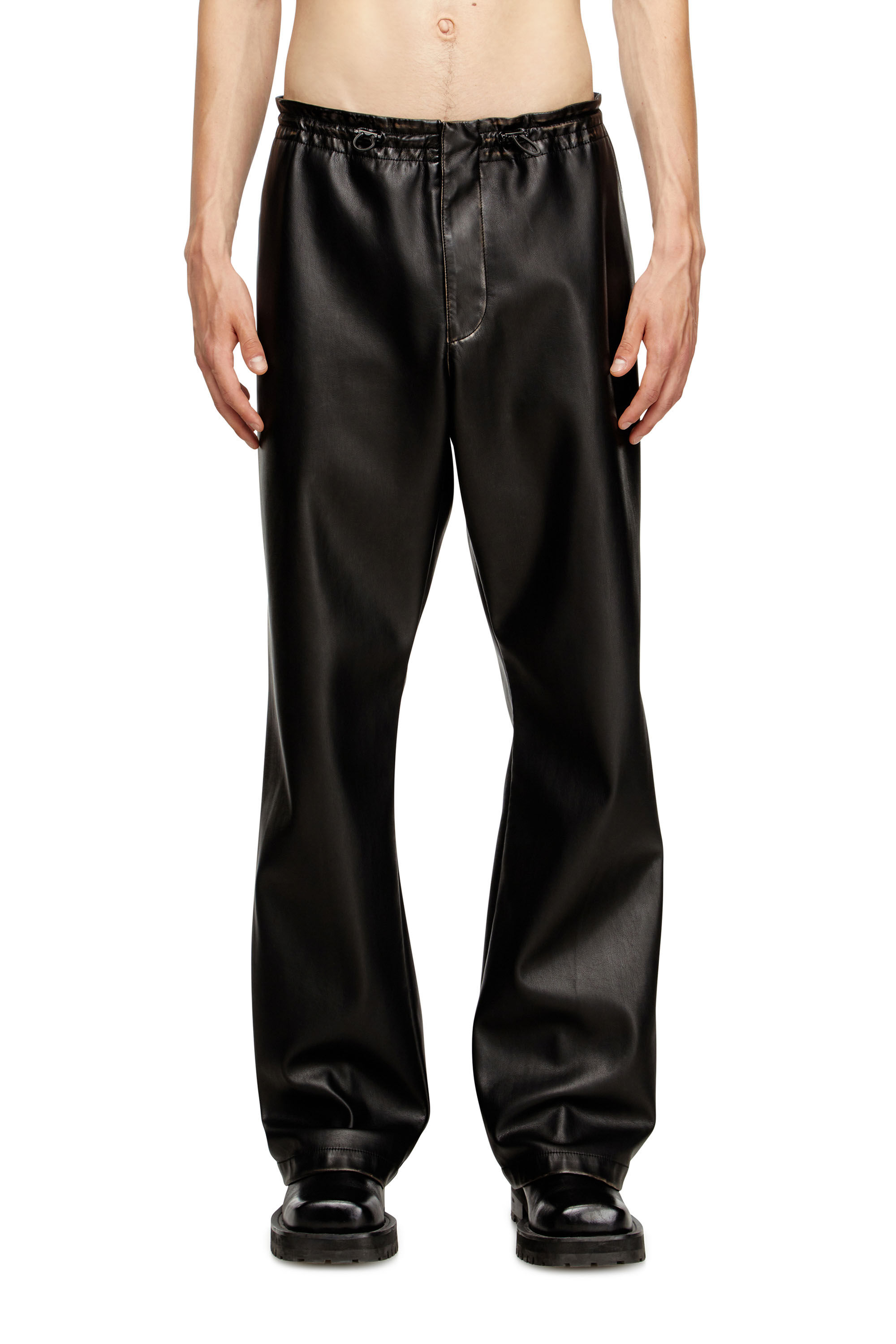 パンツ Diesel BLACK pants coating like hedi Men's Pants in treated technical fabric | Black | Diesel
