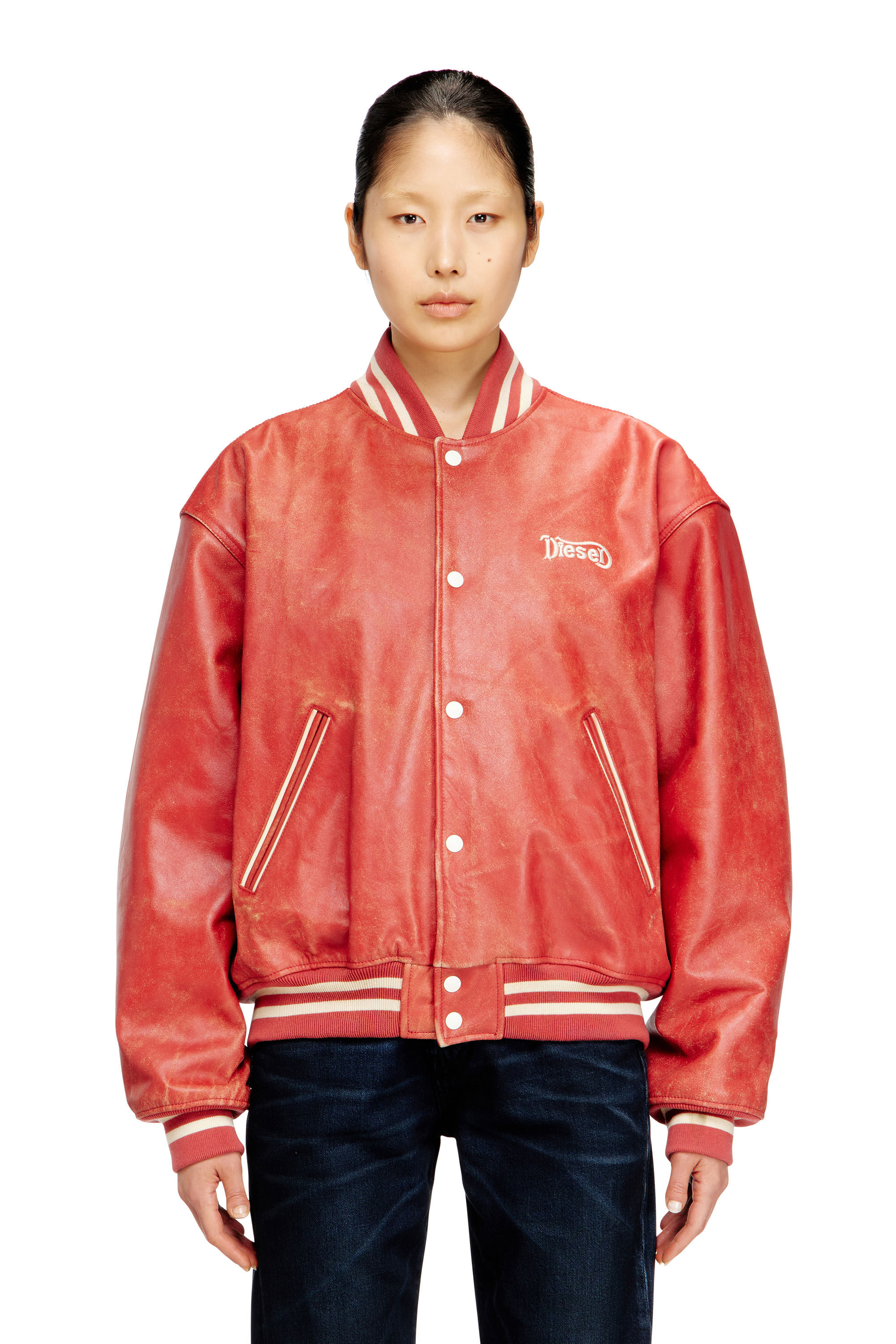ジャケット・アウター Diesel Coated Flight Bomber Jacket Men's Bomber jacket in used-effect coated denim | Blue | Diesel