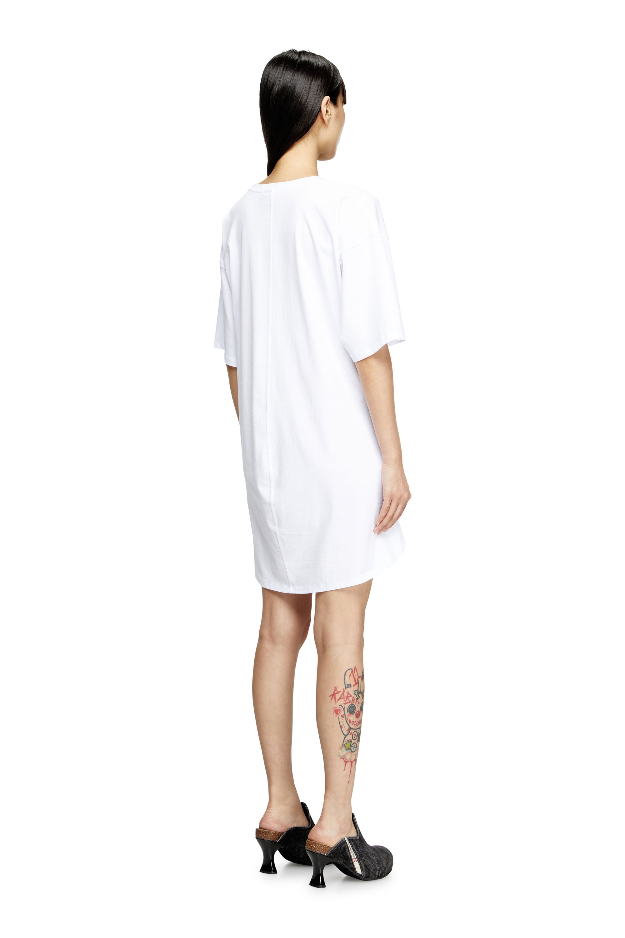Women's T-shirt dress with tie front | White | Diesel {{Country}}