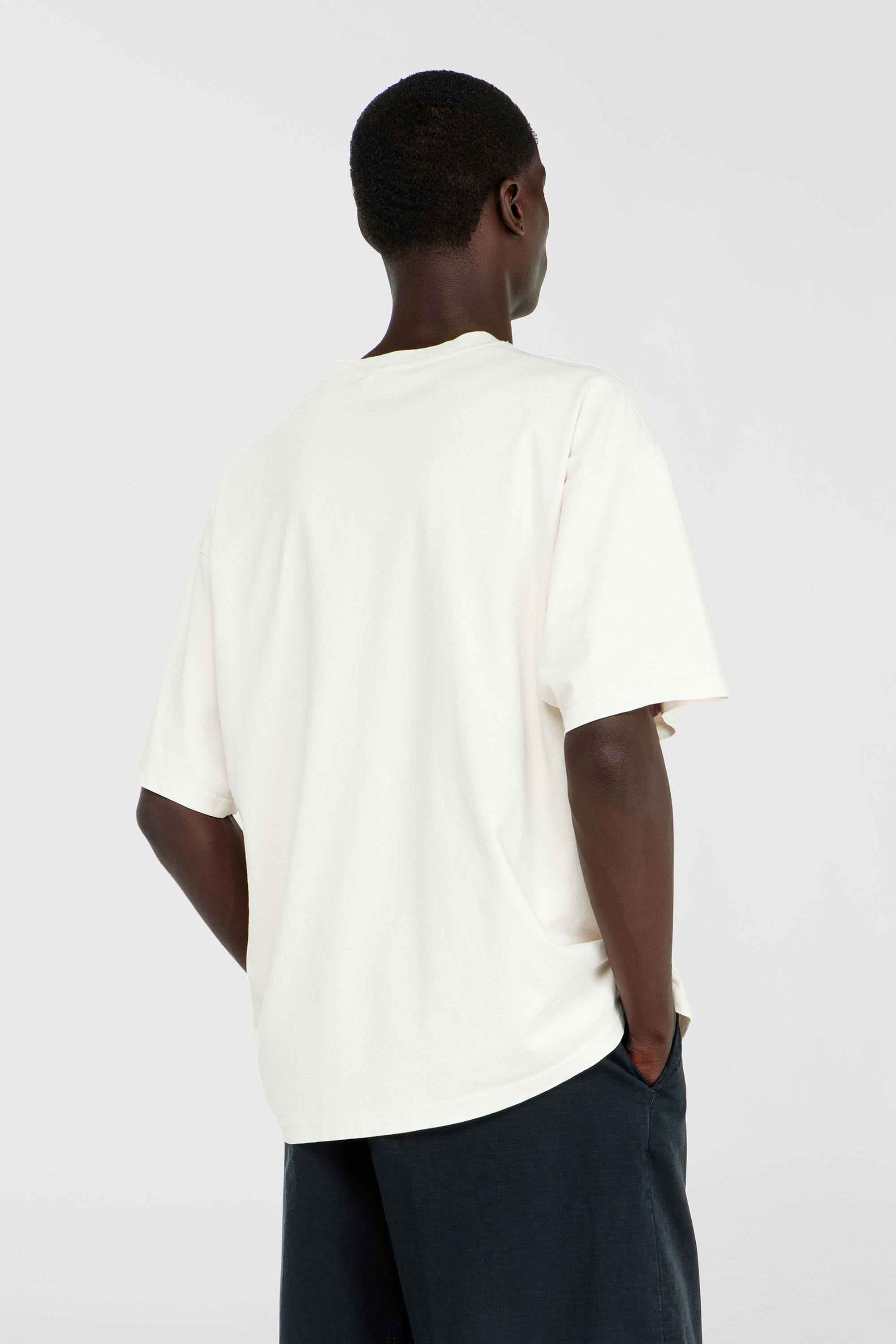 Men's T-shirt with distressed flocked logo | White | Diesel TR