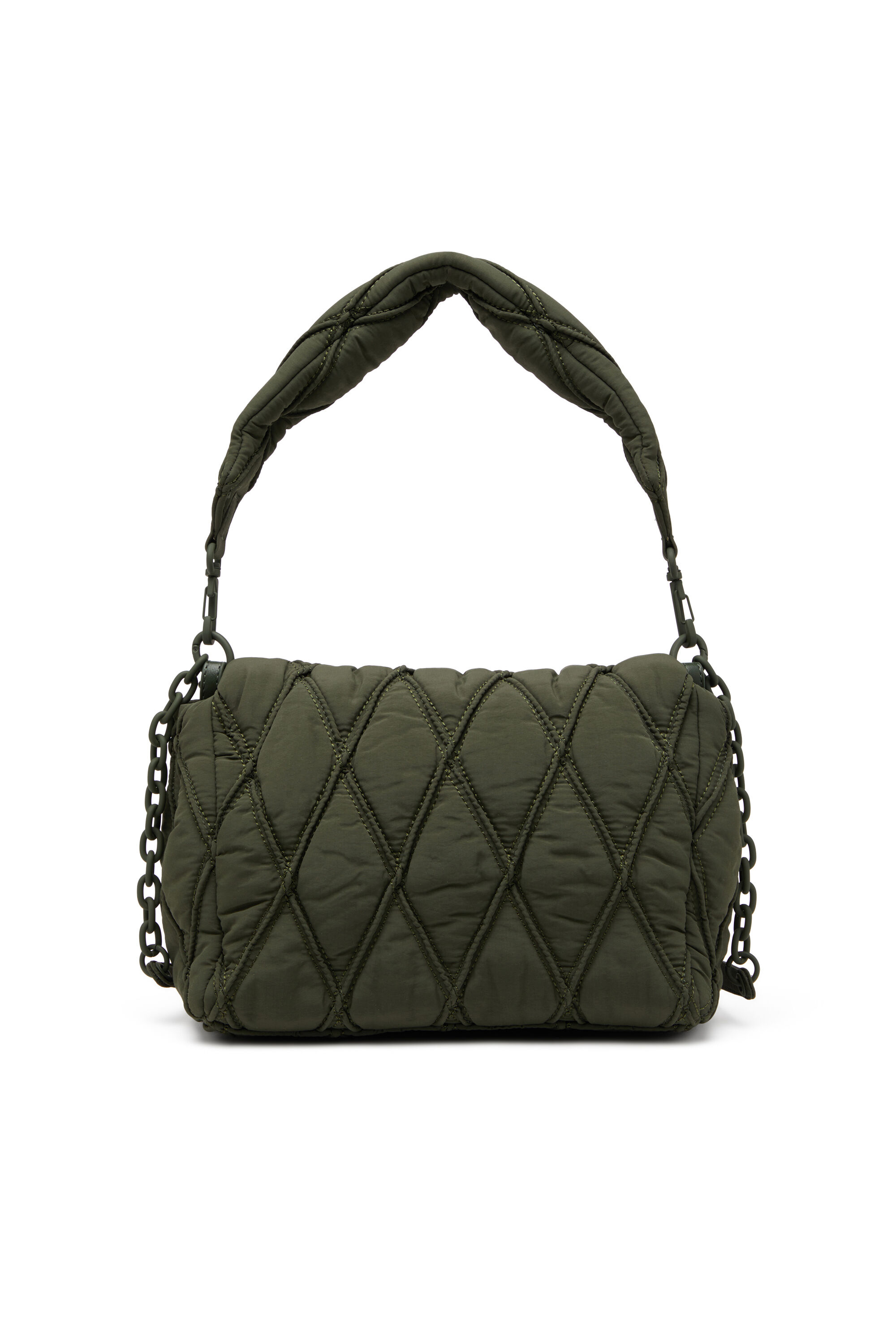 Women's Charm-D-Shoulder bag in quilted nylon | Green | Diesel