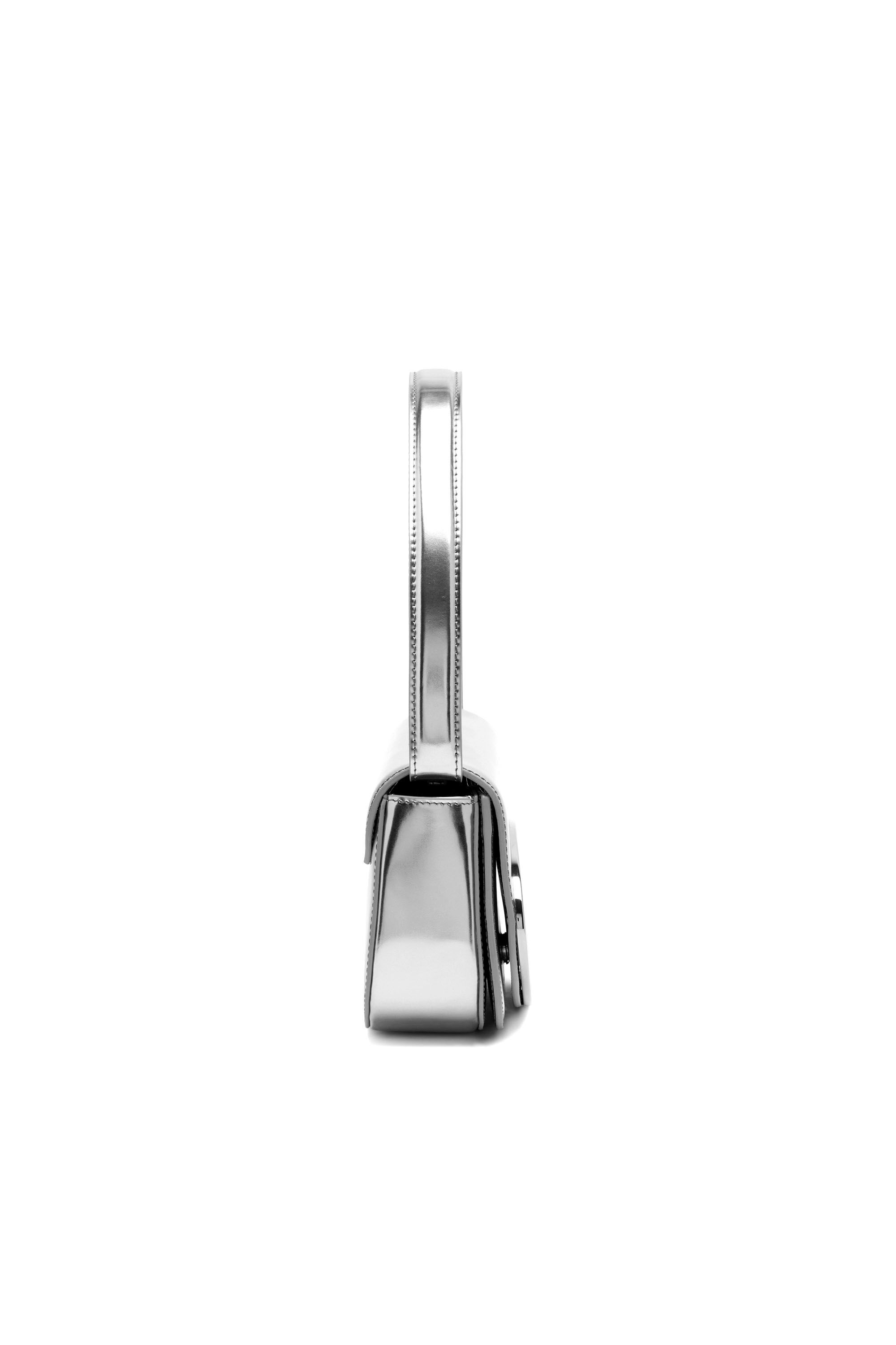 Women's 1DR-Iconic shoulder bag in mirrored leather | Silver
