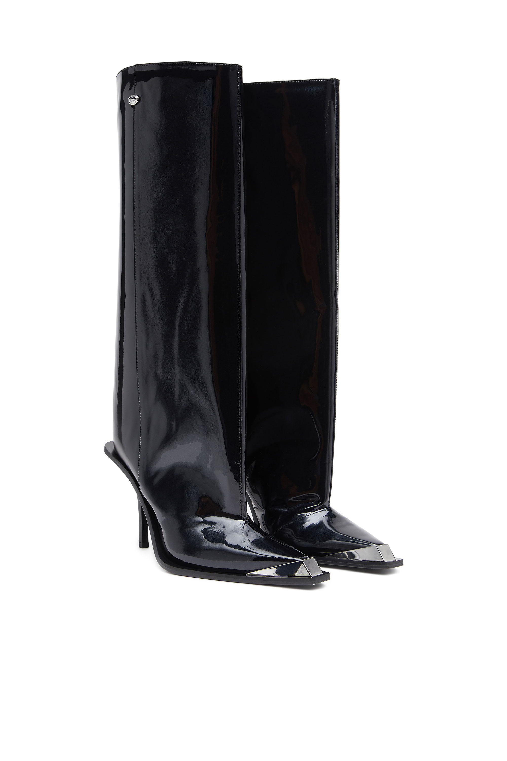 Women s D Tona Stivali al ginocchio in vernice Black Diesel