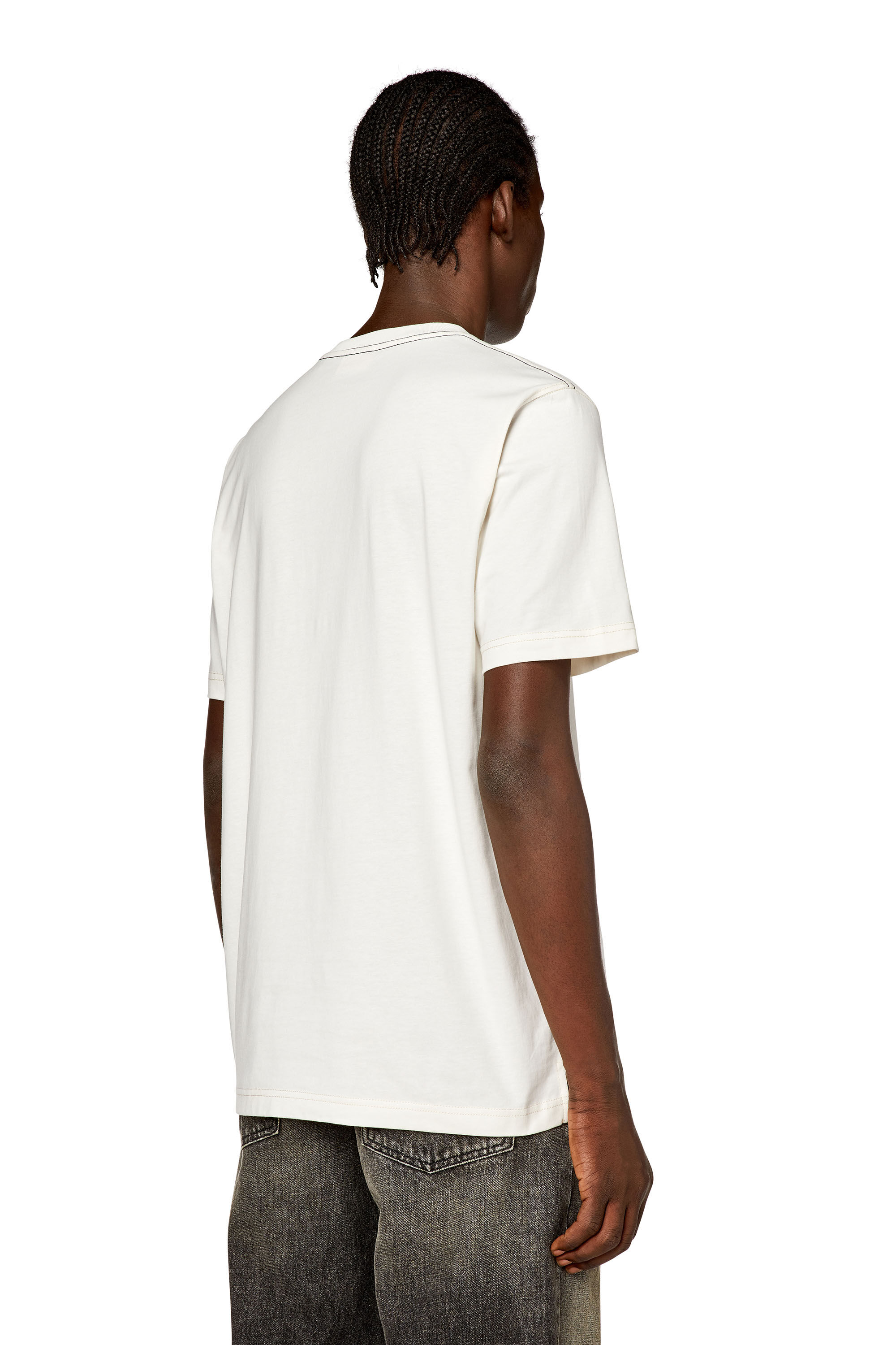 Men's T-shirt with blurry Diesel Industry print | White | Diesel