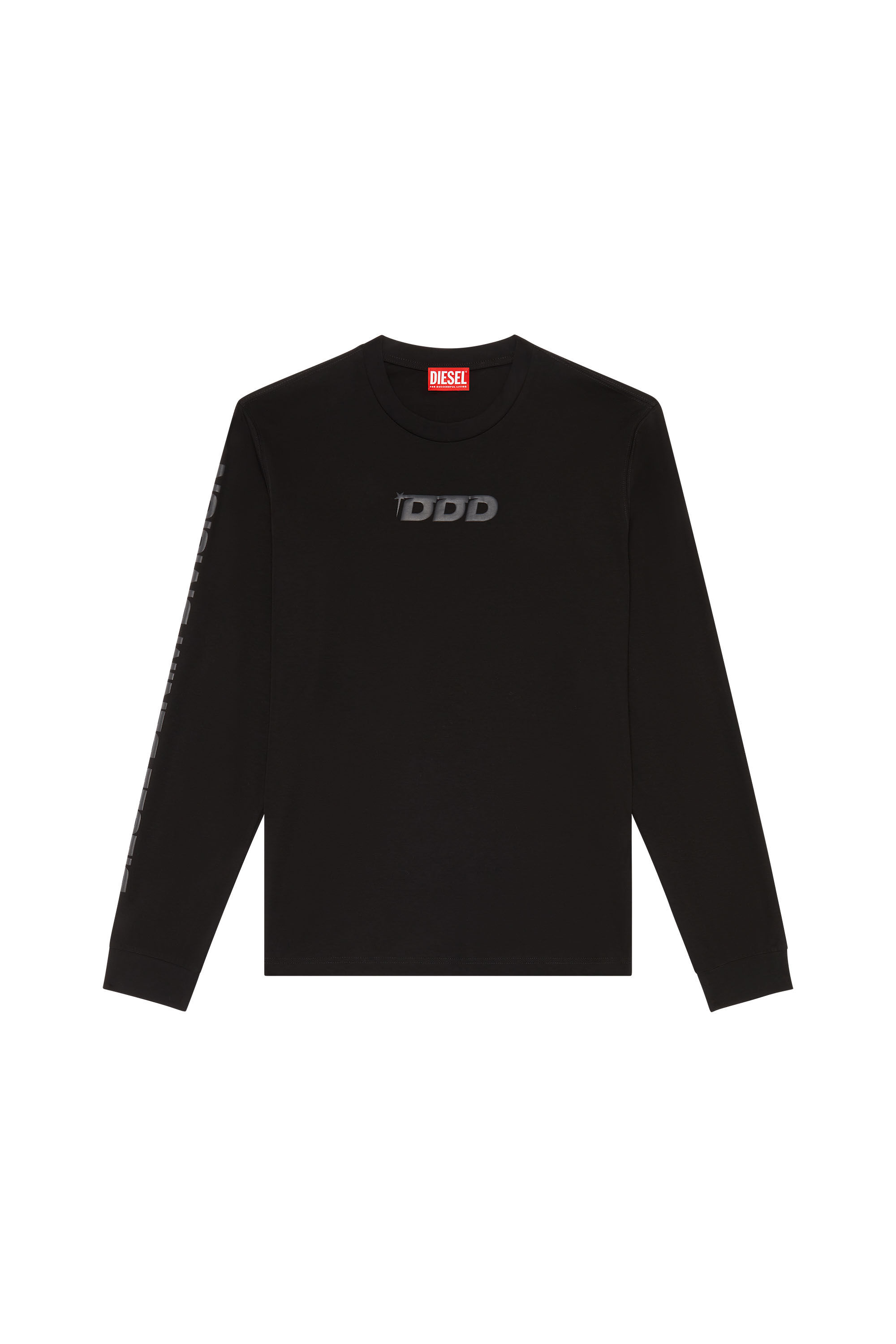 Men's T-shirt with DDD puff print | Black | Diesel TR