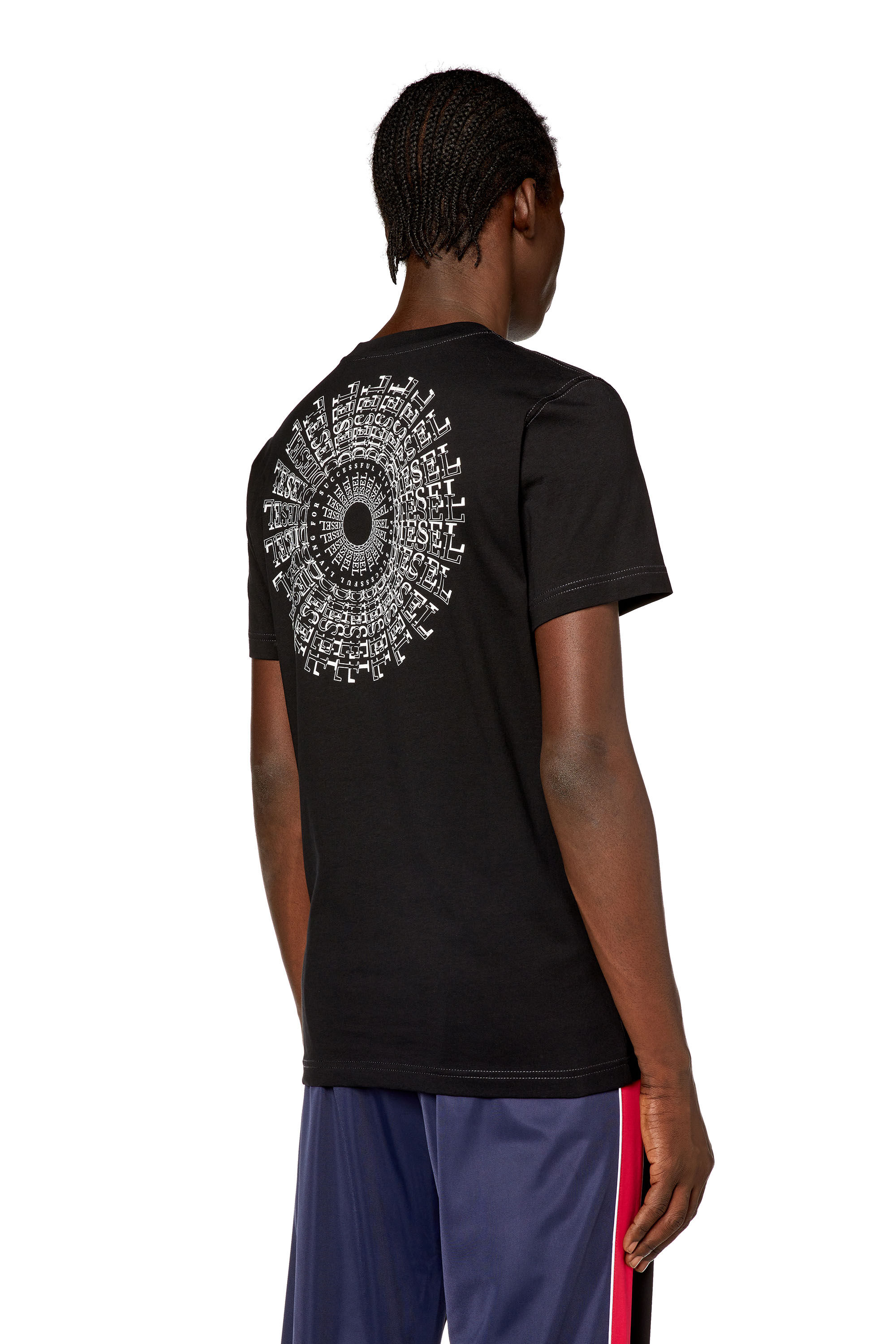 Men's T-shirt with vortex Diesel print | Black | Diesel