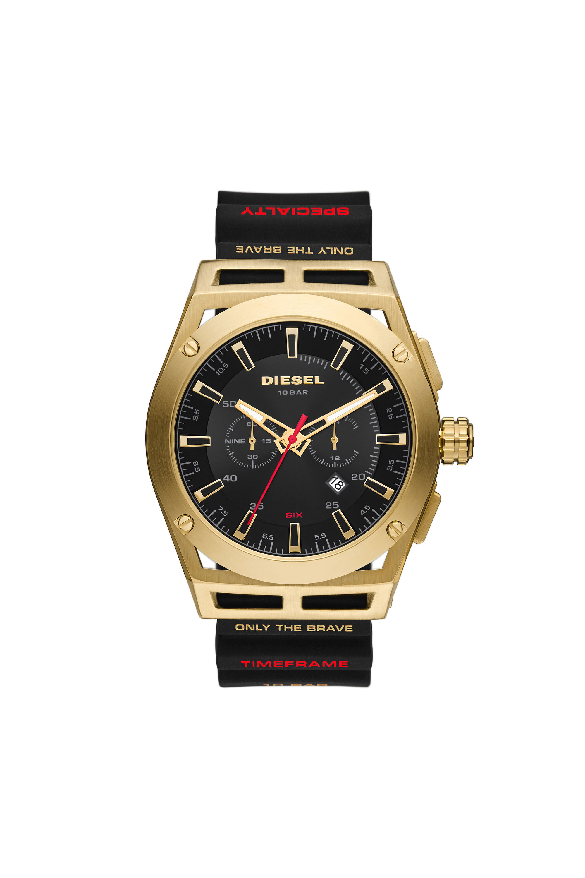 DZ4546 Man: Timeframe chronograph black silicone watch | Diesel