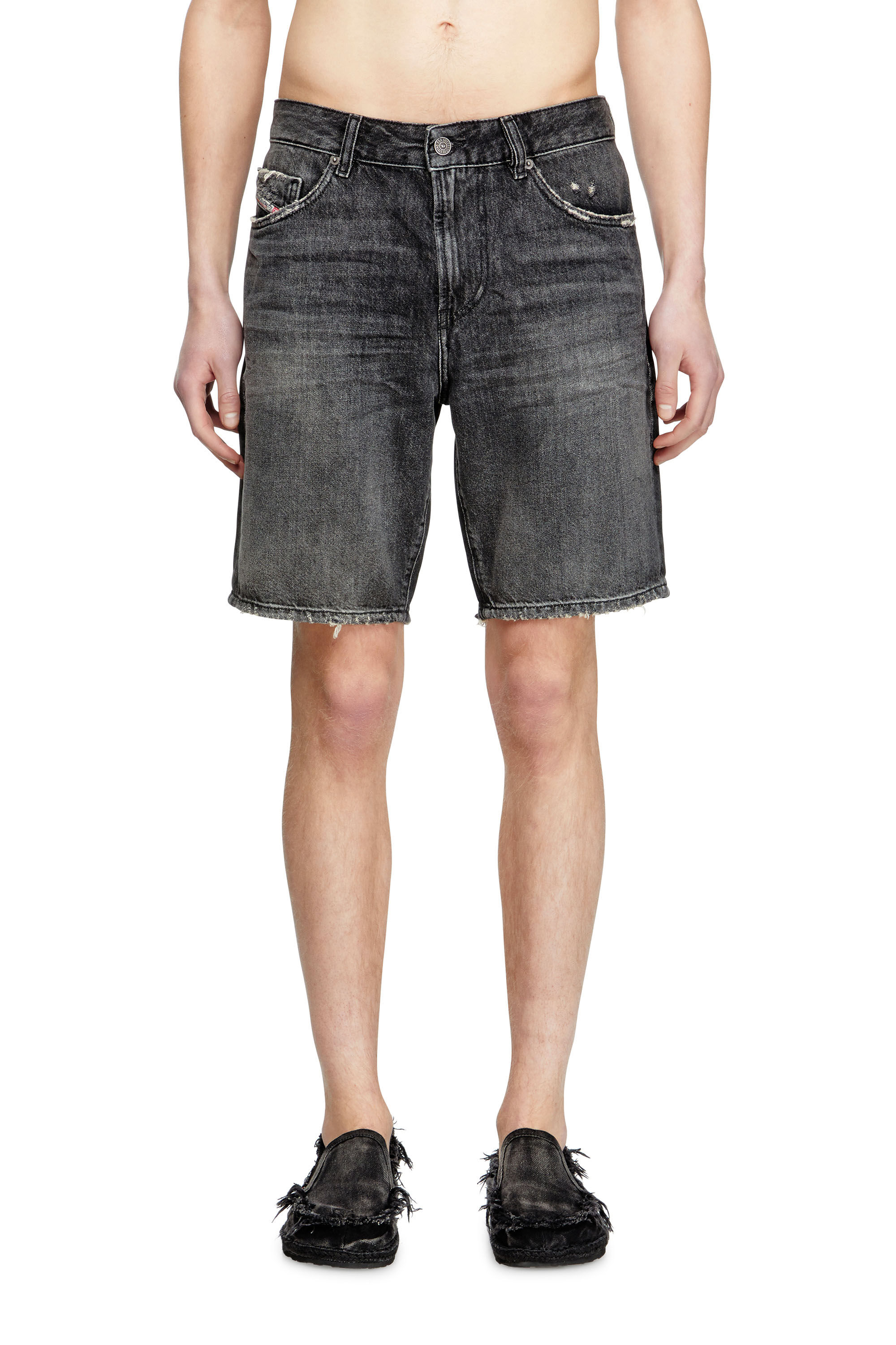 Men's Slim denim shorts | Black | Diesel TR