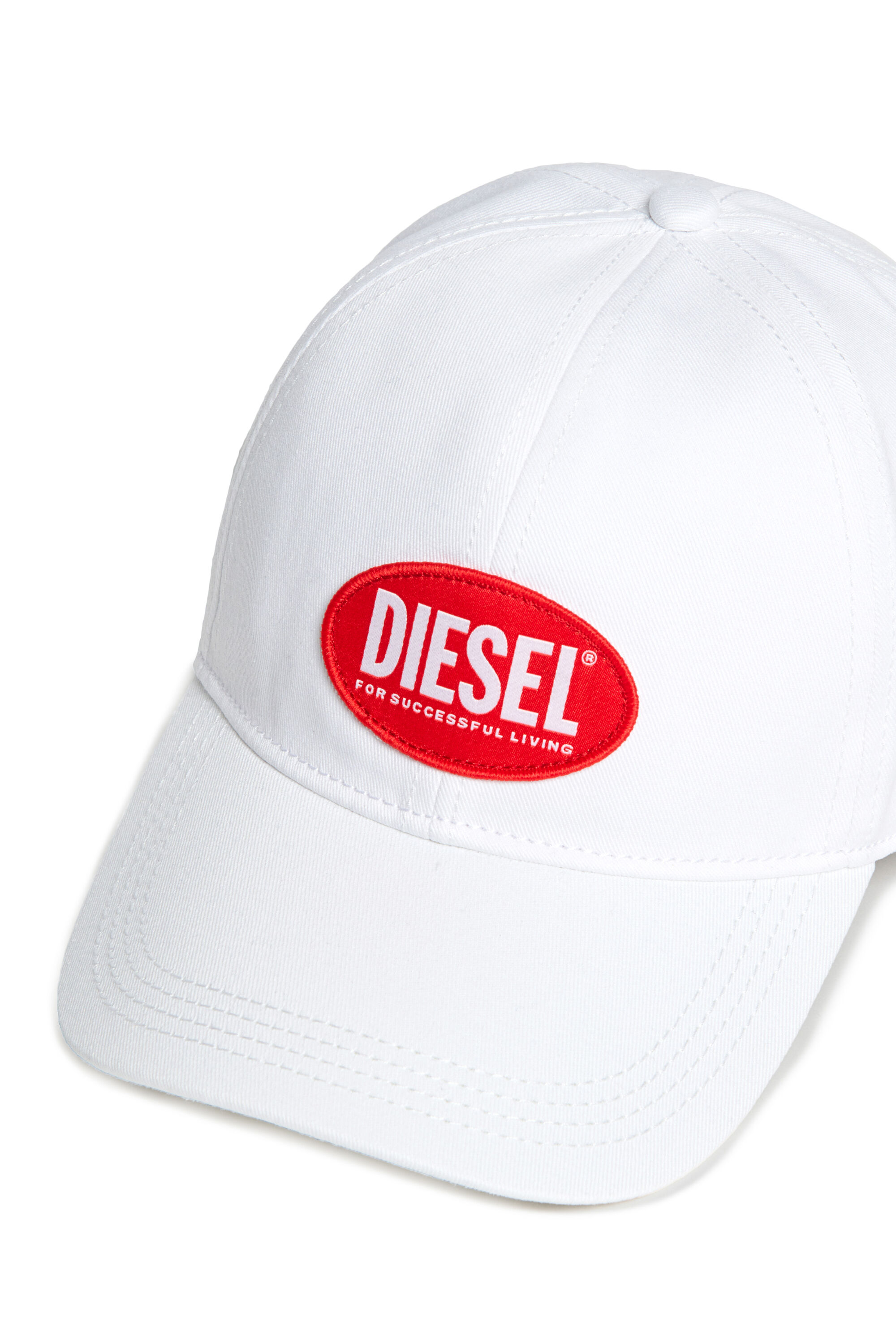 Diesel - FCORRYJACQWASH, Man's Cotton hat with logo in White - 3