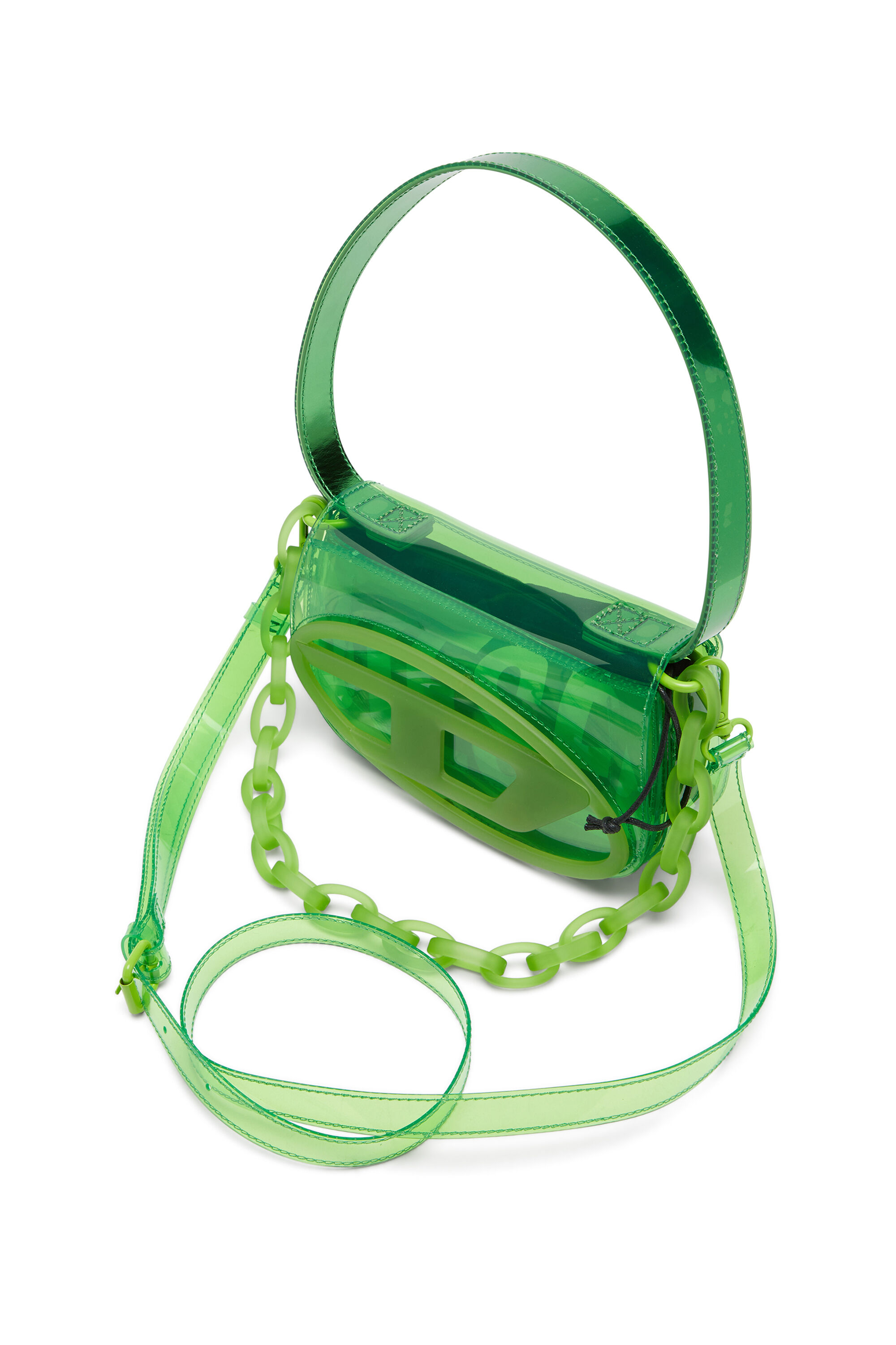 Women's 1DR-Iconic shoulder bag in transparent TPU | Green | Diesel