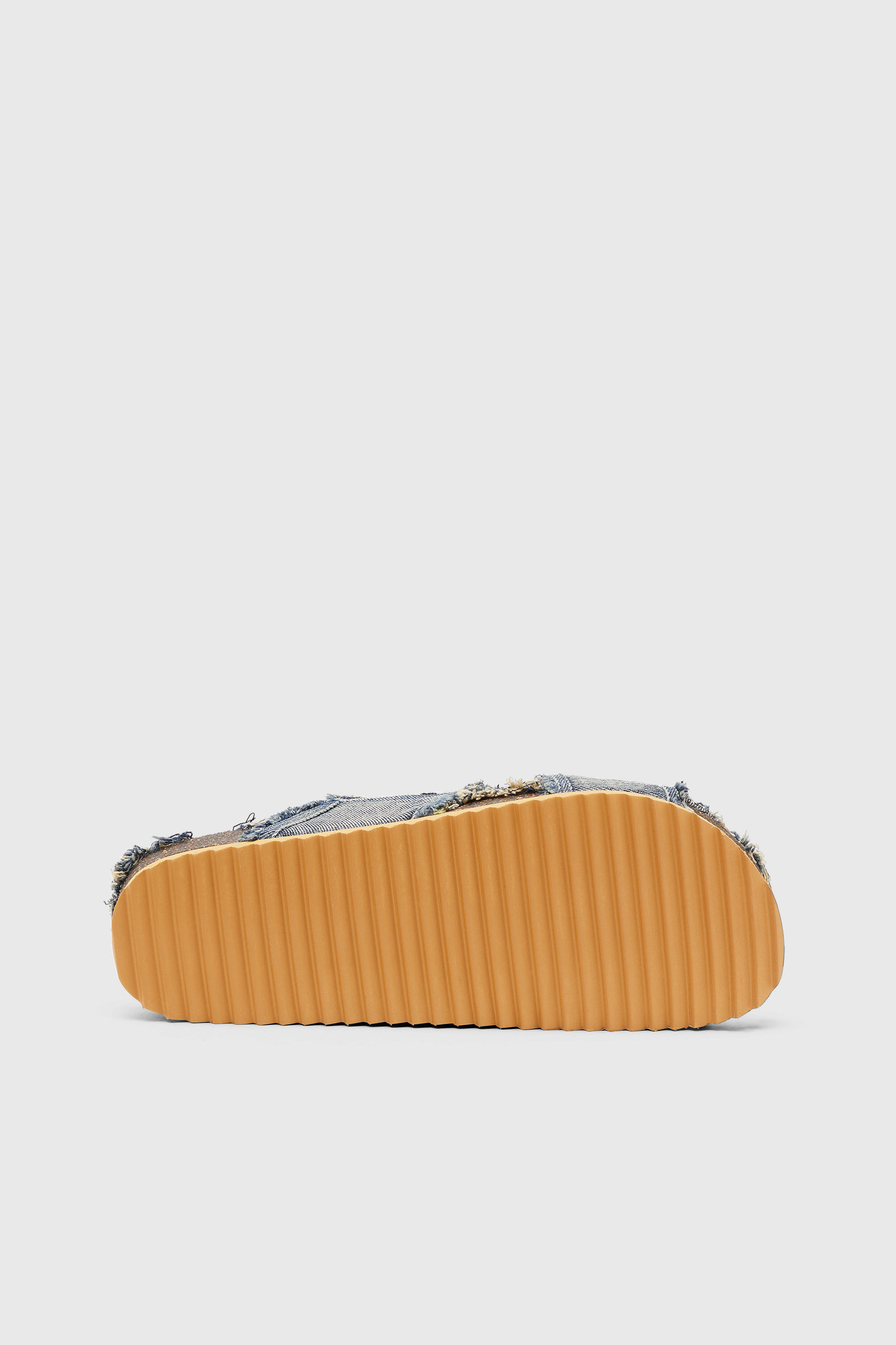 Men's D-Woodstock-Crossover slides in frayed denim | Blue | Diesel TR