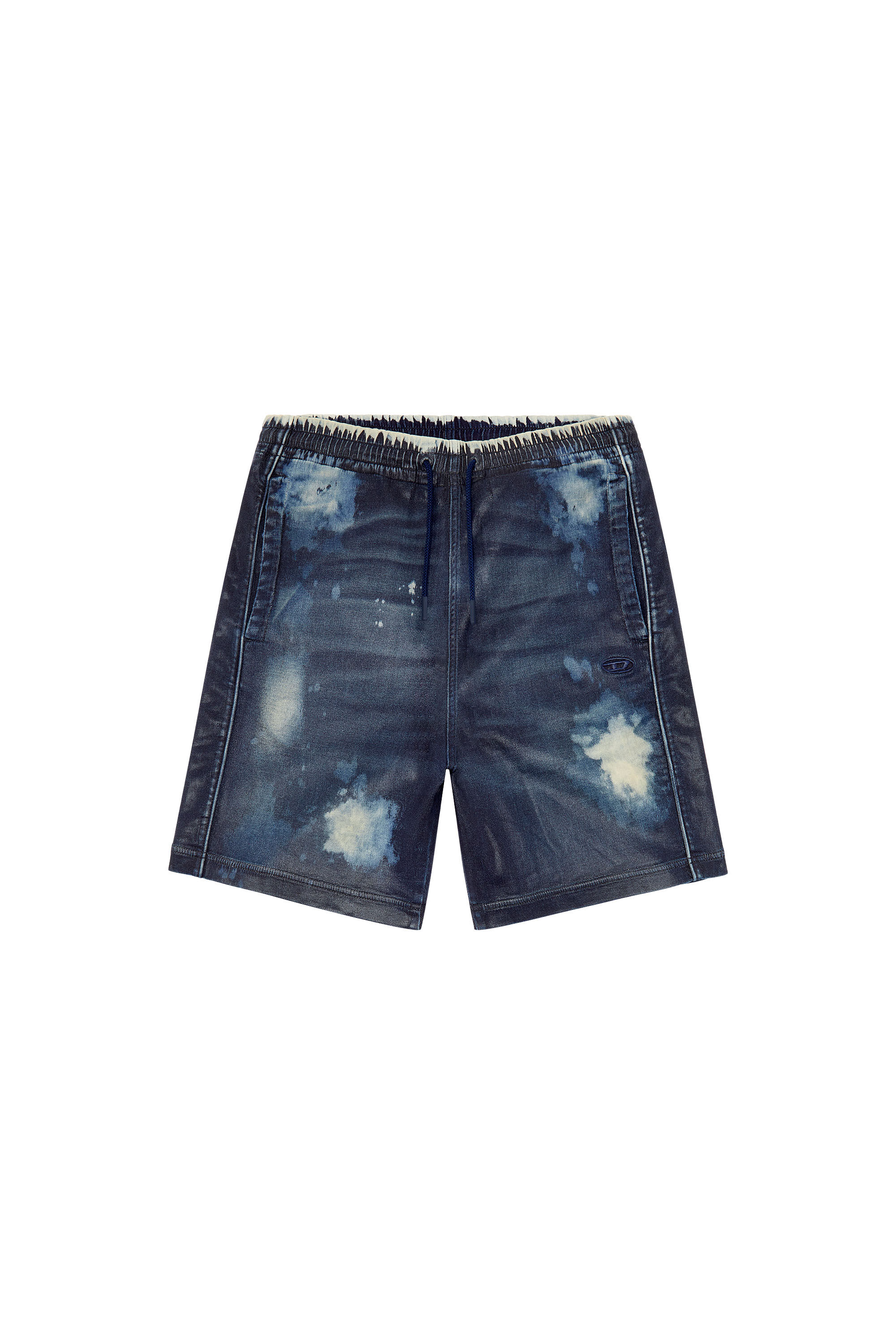 Diesel - D-BOXY-S TRACK, Man's Shorts in coated Track Denim in Dark Blue - 2