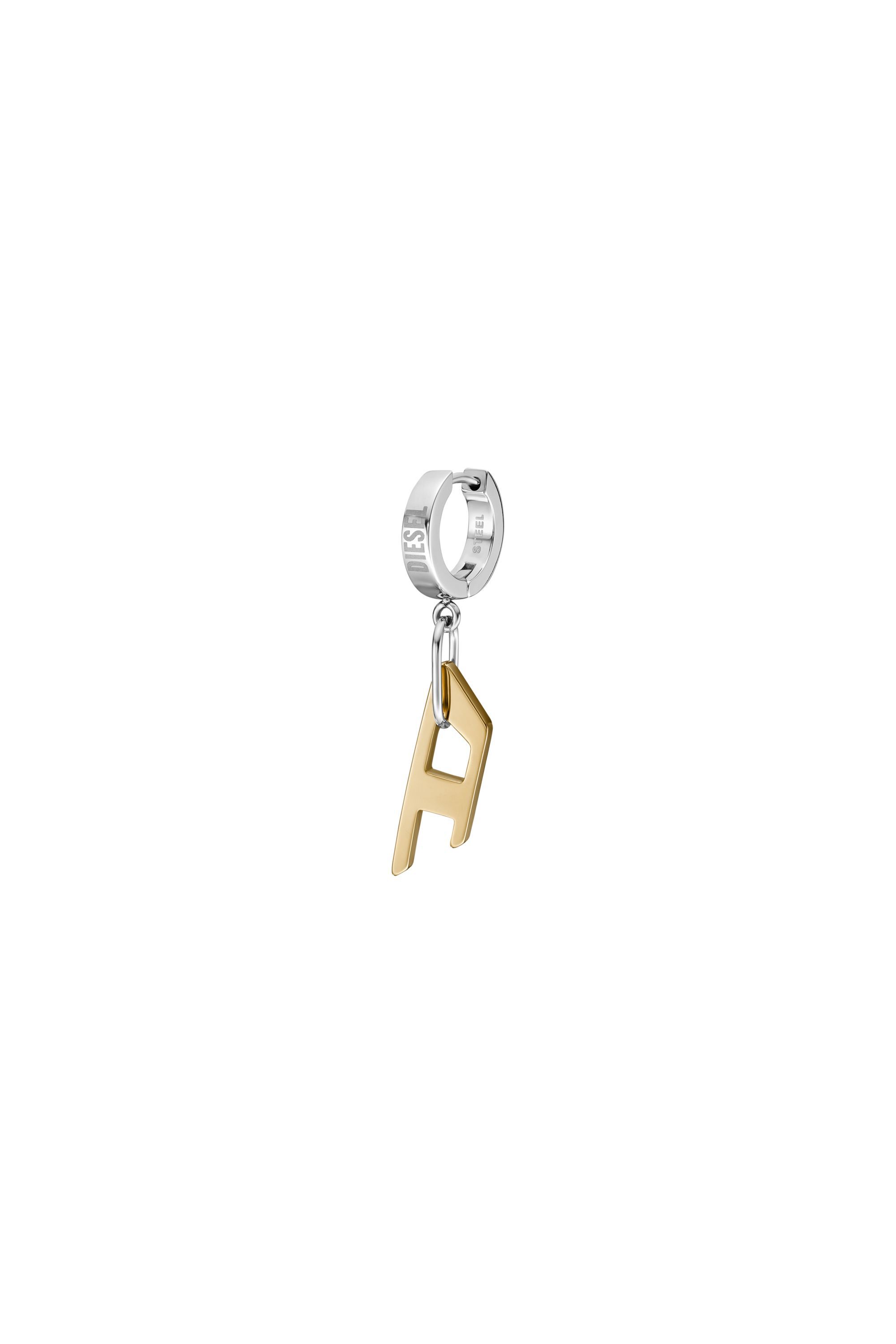 ネックレス・ペンダント DIESEL Two-tone hoop single earring DX1419931 Women's Two-Tone Stainless Steel single hoop earring | Gold