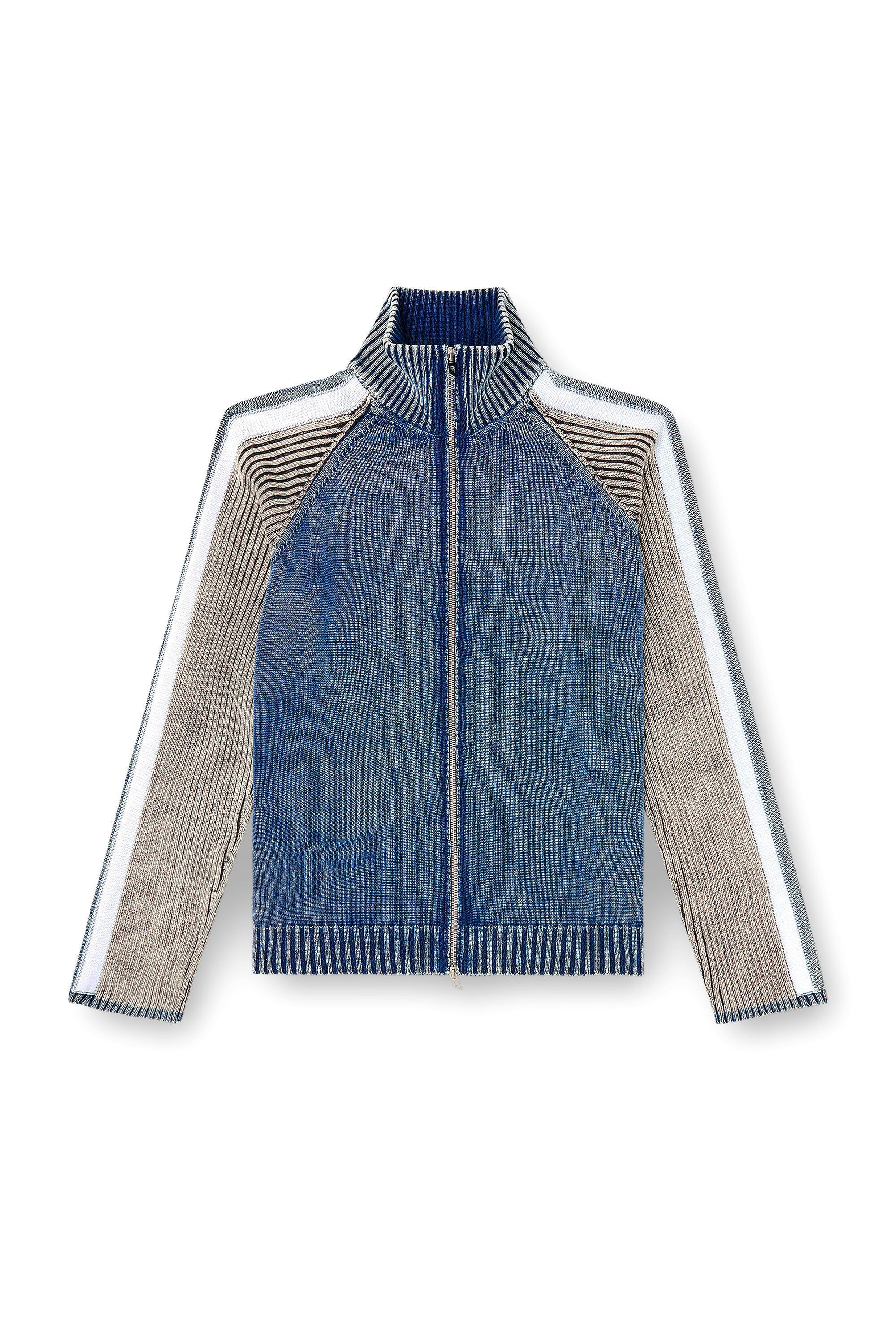 テイラー Men's Zip-up cardigan with sporty bands | Multicolor | Diesel