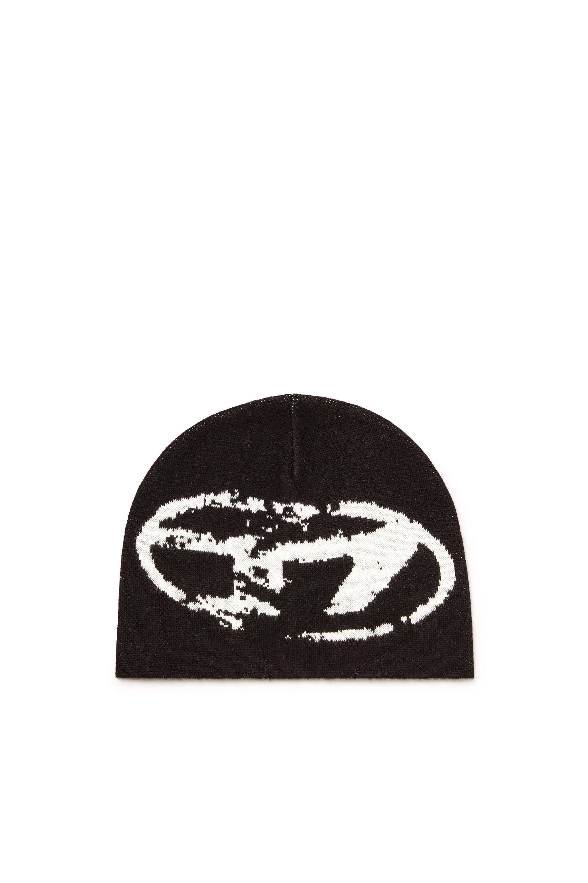Diesel - K-APITAN, Unisex's Wool-blend beanie with Oval D logo in Black - 1