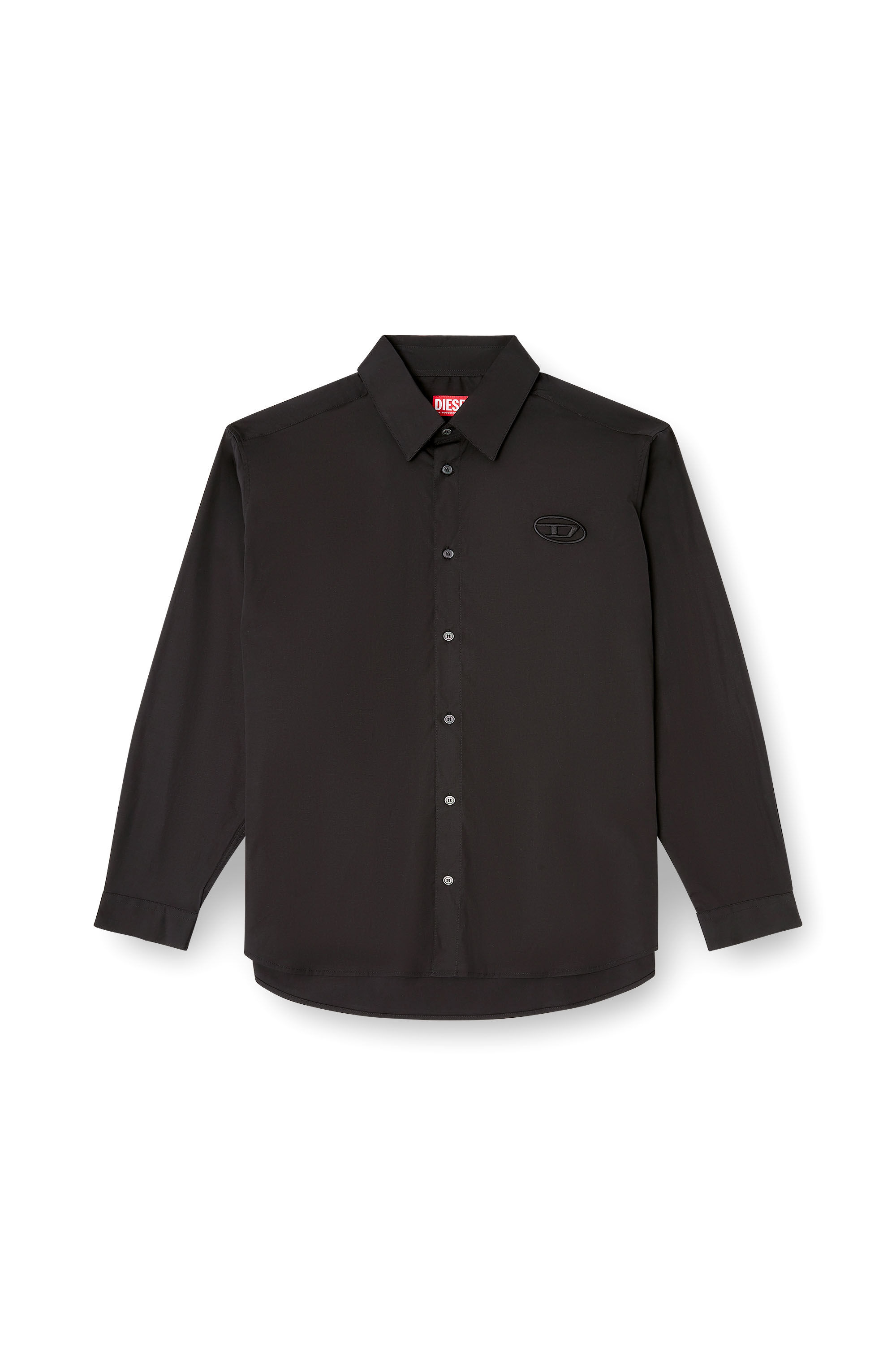 Diesel - S-SIMPLY-GSBH, Man's Stretch poplin shirt with embroidery in Black - 4