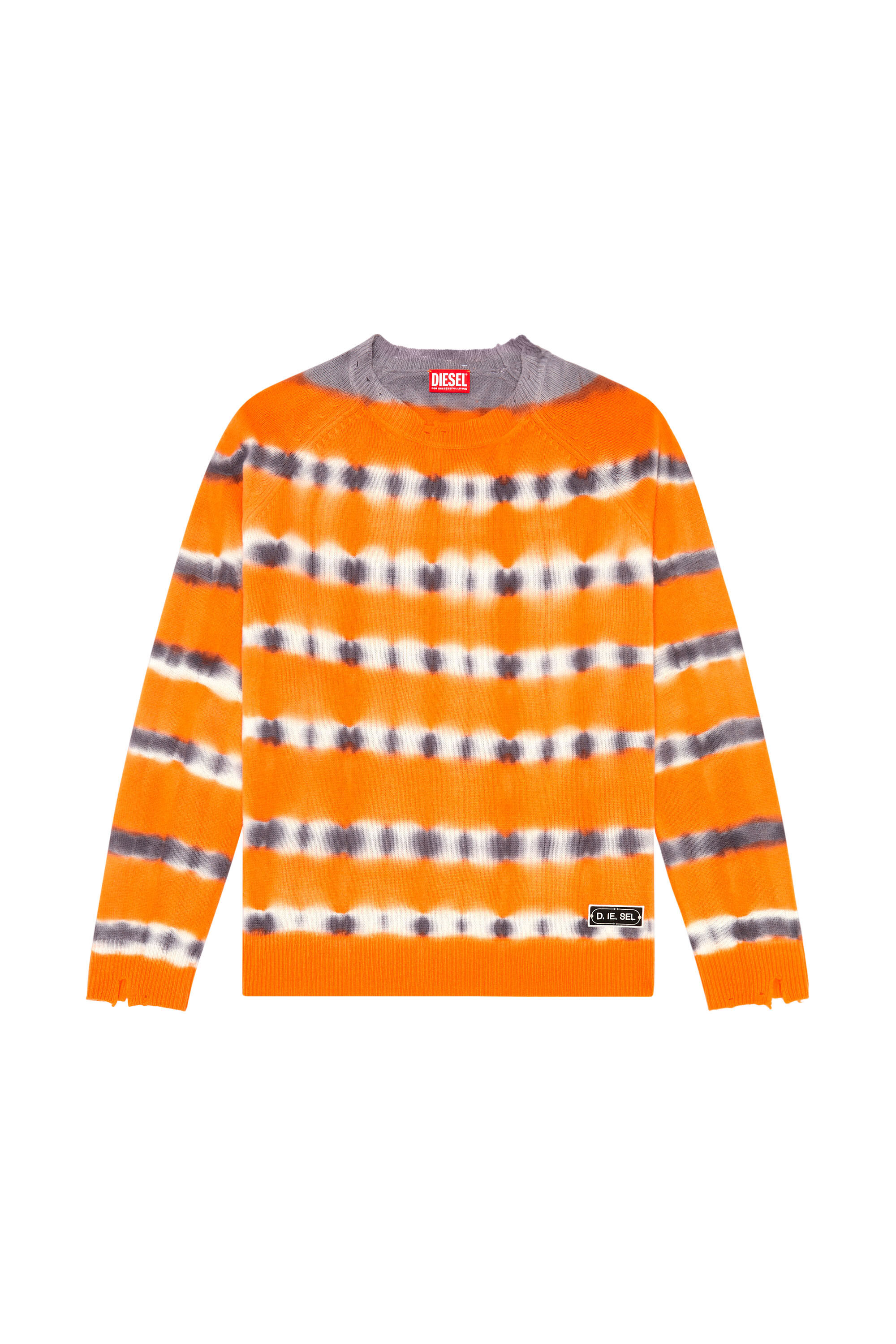 Diesel - K-RO, Man's Sweater in tie-dye wool jersey in Orange - 2