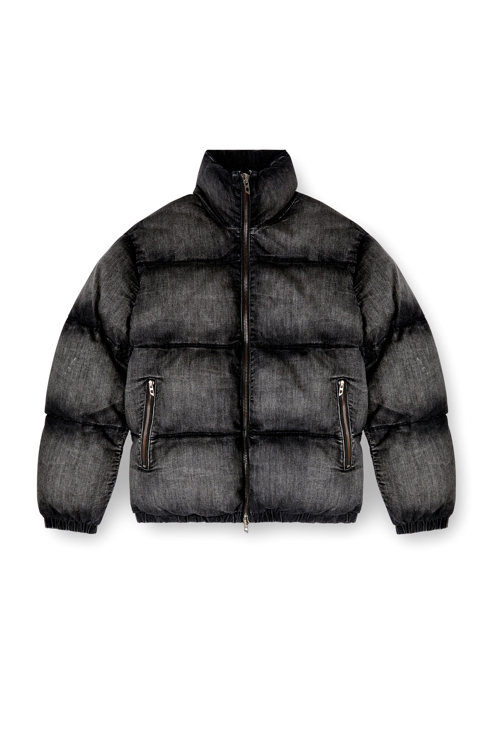 Women's Faded denim puffer jacket | Black | Diesel