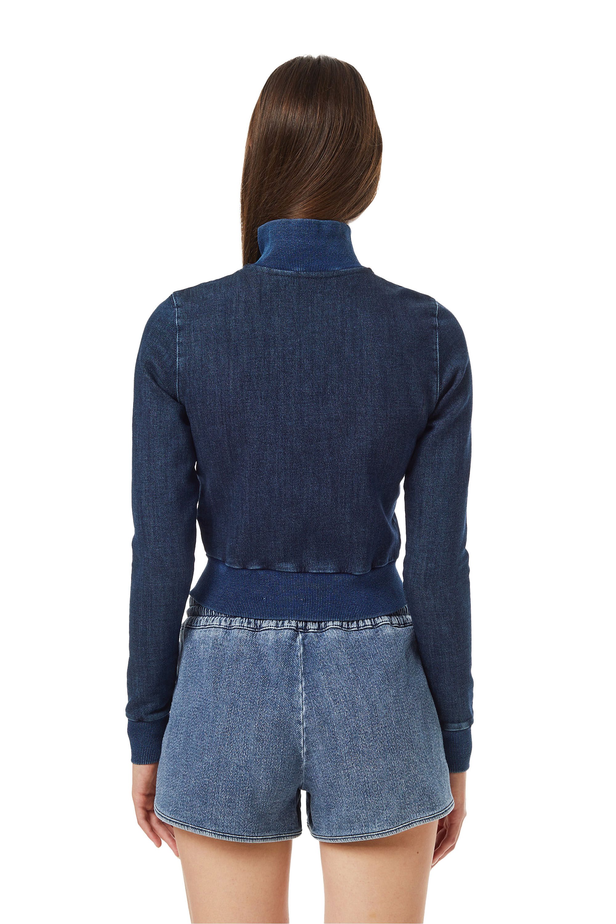 Diesel - D-EMY TRACK DENIM SWEATSHIRT, Dark Blue - Image 4