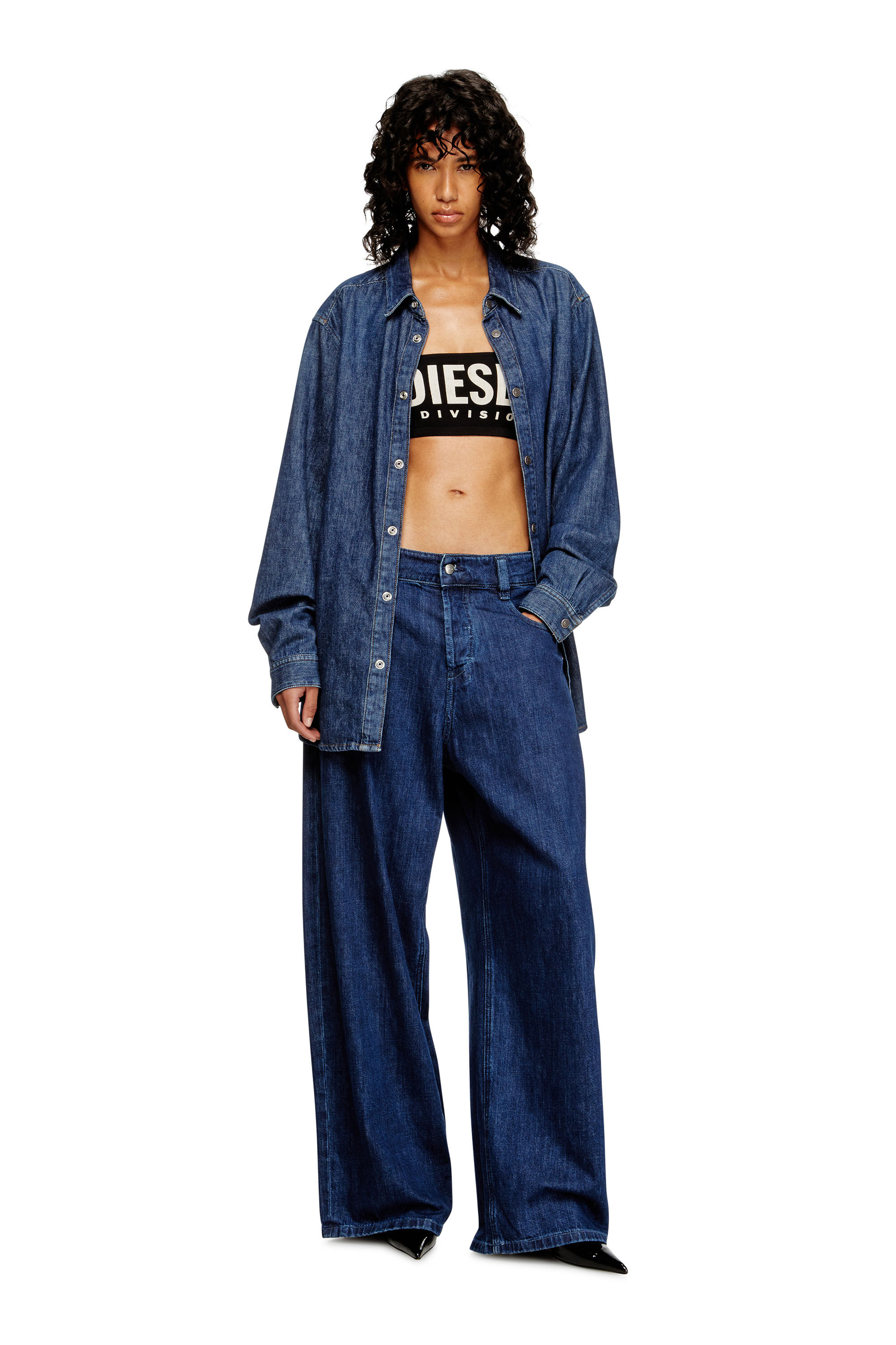 Women's Strapless bra with maxi logo | Black | Diesel