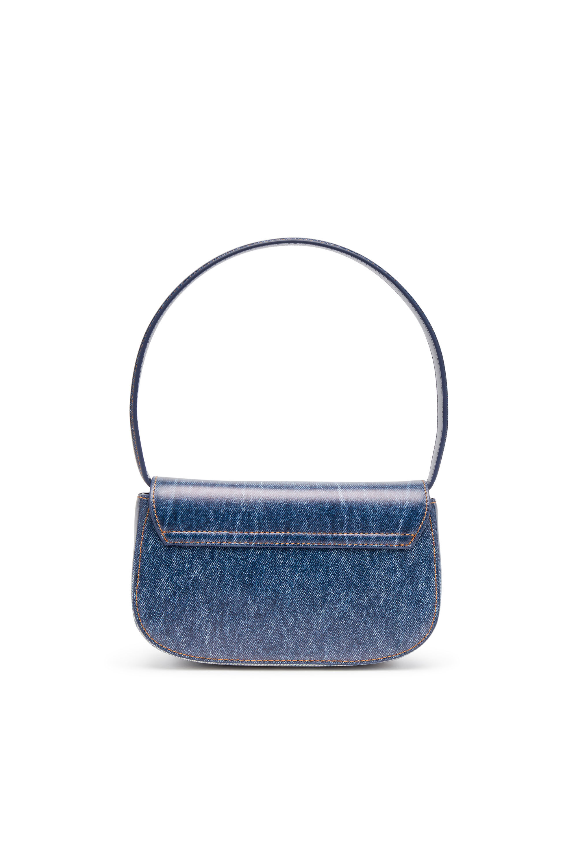Women's 1DR - Iconic shoulder bag in denim-print leather | Blue 