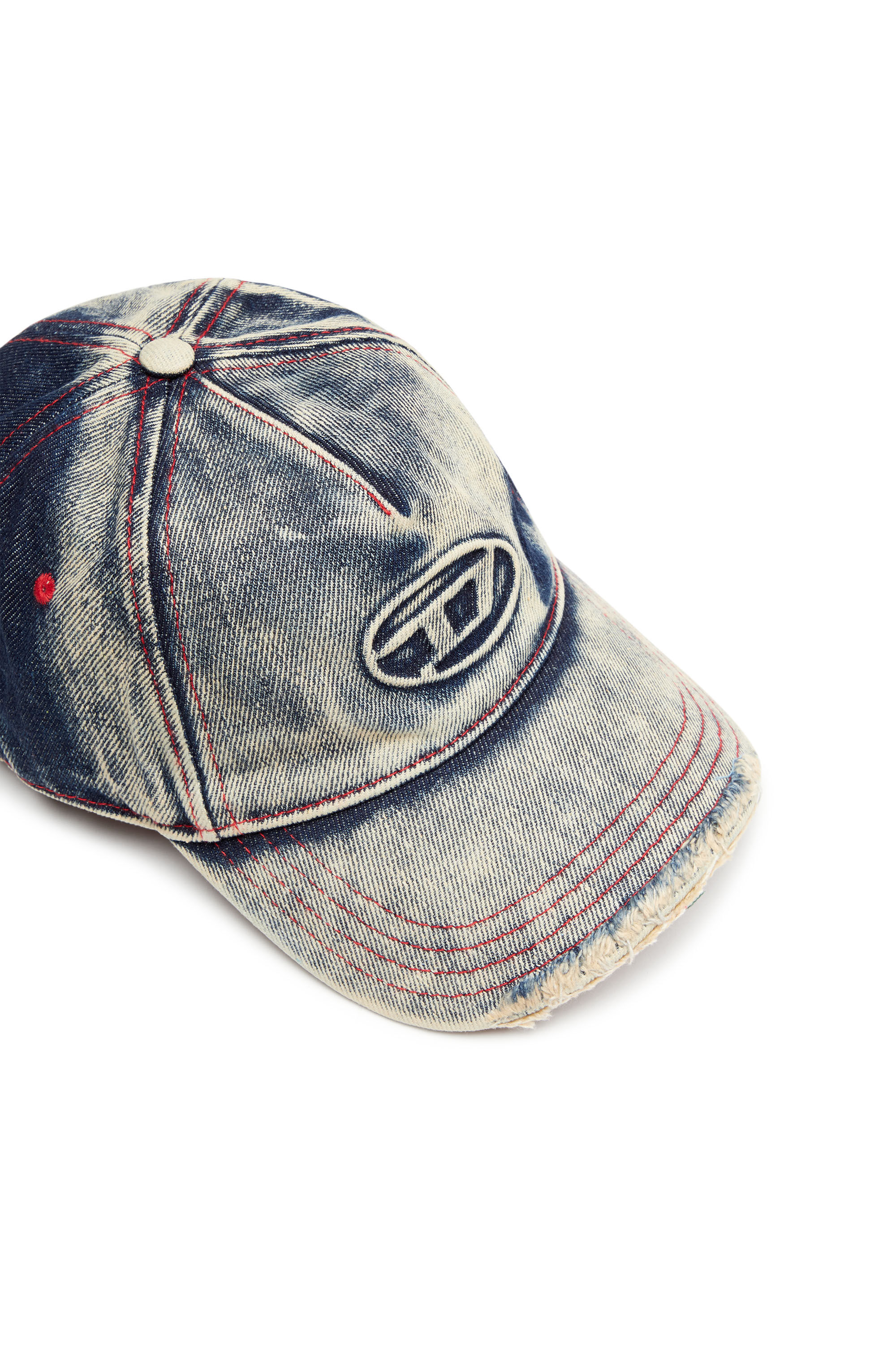 C-SEYMON Man: Baseball cap in treated denim, D logo | Diesel