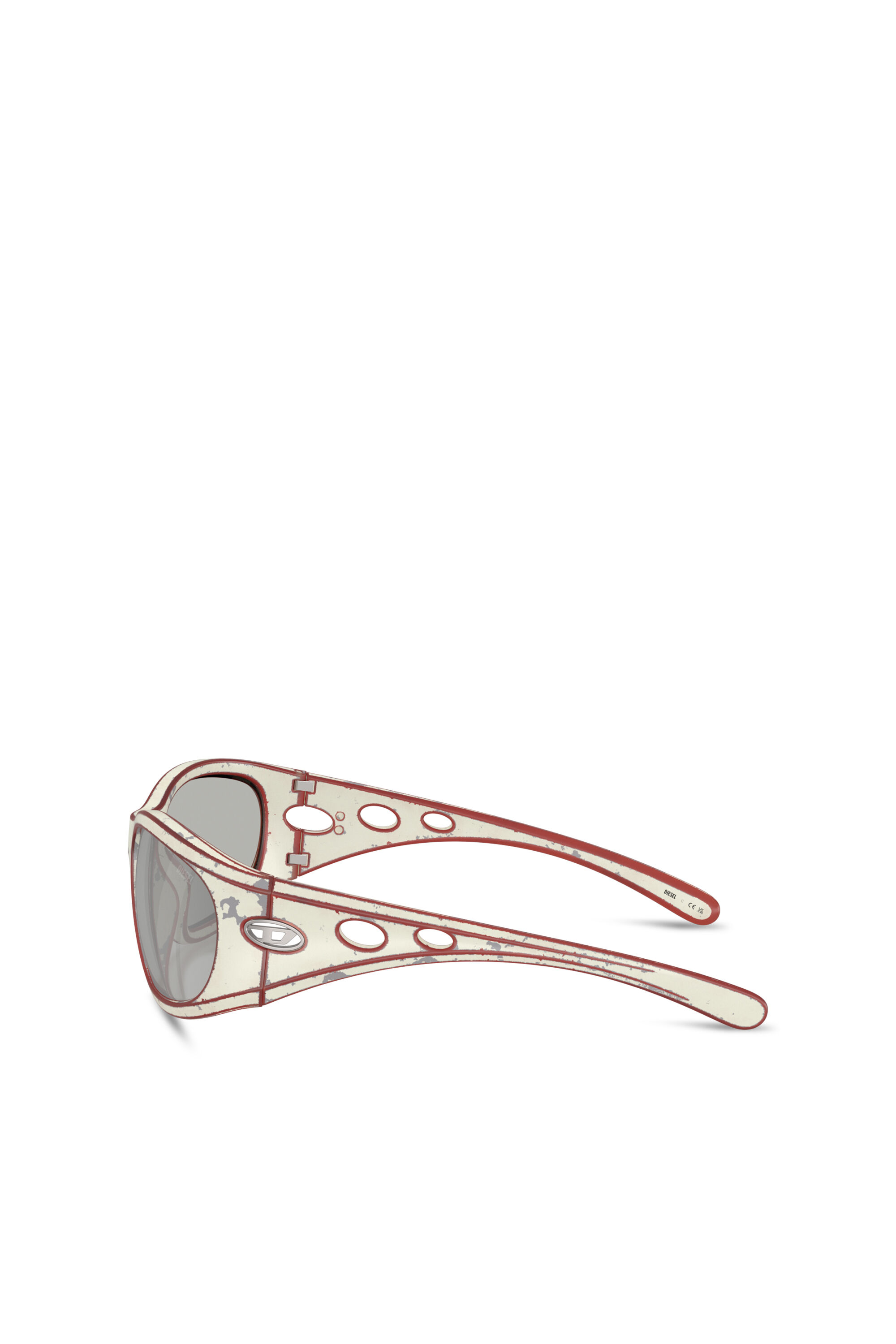 Diesel - 0DL3012U, Unisex's Rectangle sunglasses in Yellow/Red - 2