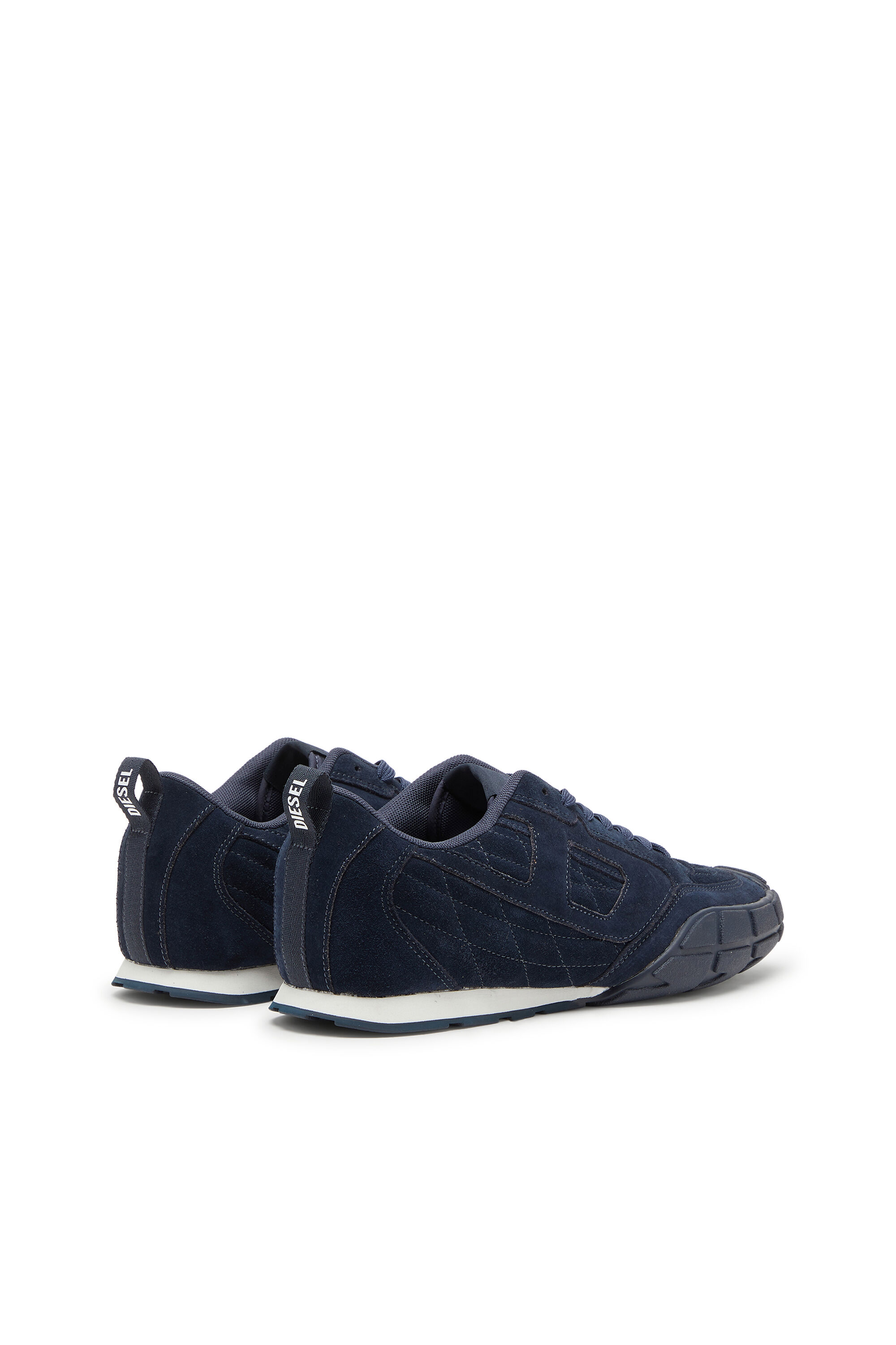 Diesel - S-PAGODHA LOW, Man's S-Pagodha-Quilted suede sneakers in Dark Blue - 3