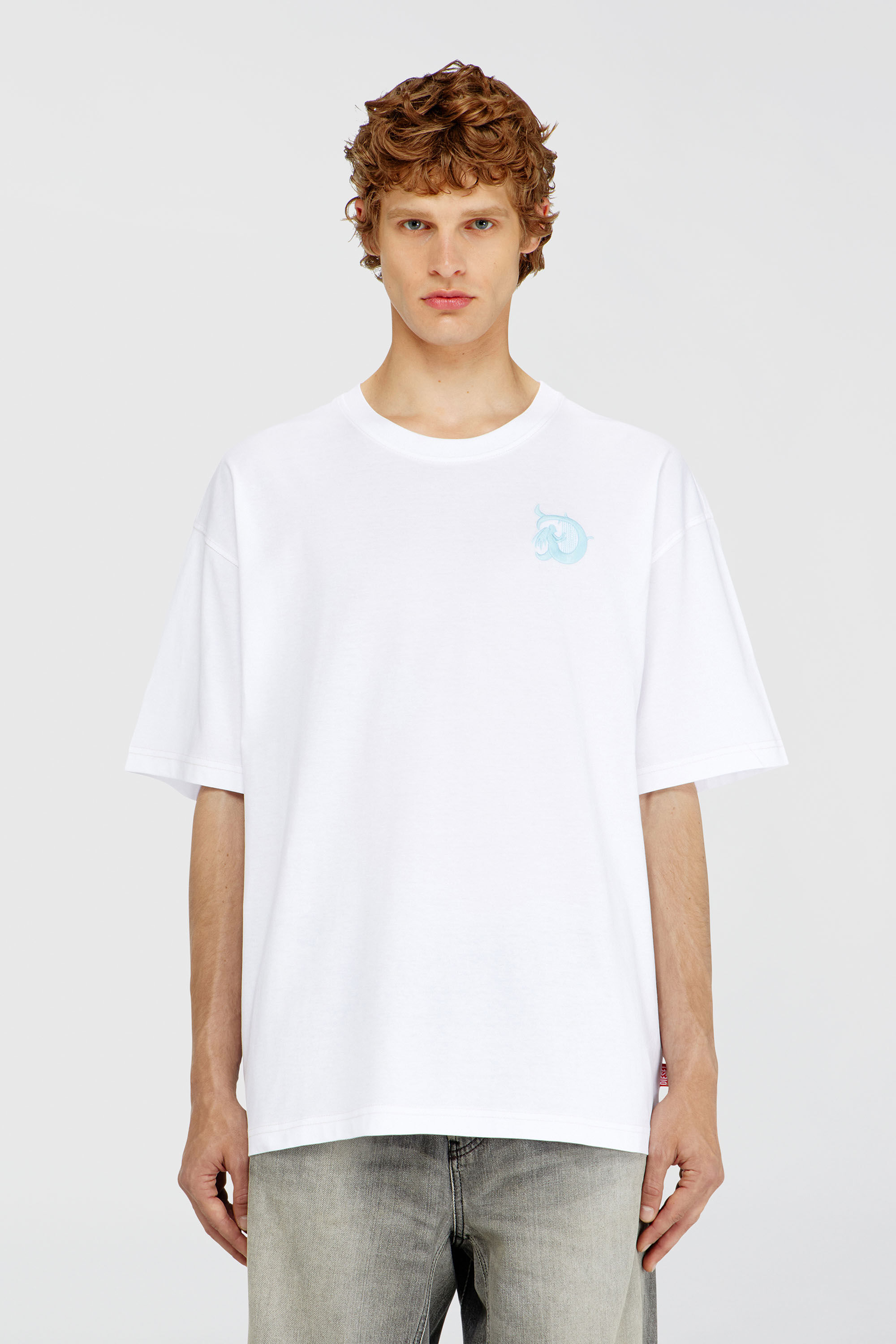 Diesel - T-BOXT-AA11, Man's Jersey T-shirt with flocked print in White - 3