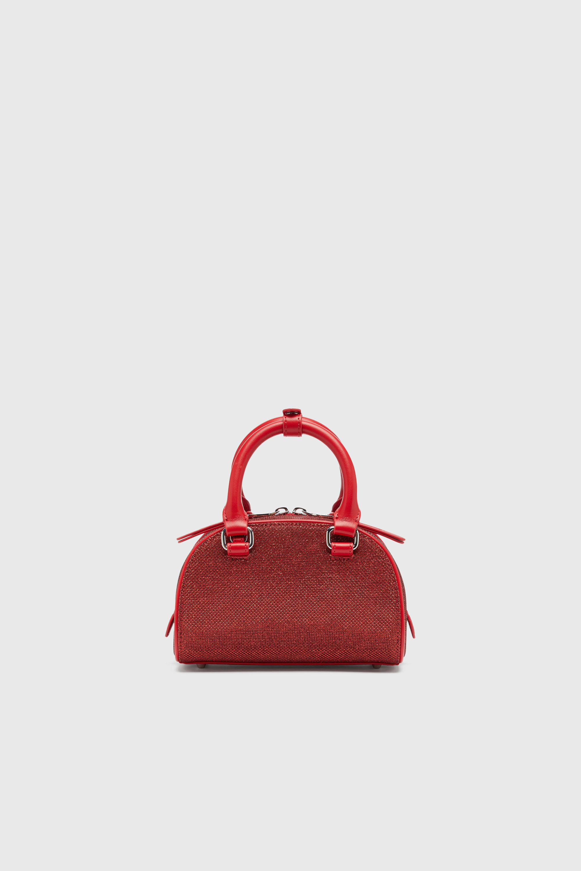 Diesel - 1DR DOME CROSSBODY, Woman's 1DR Dome- Small bowling bag in Lurex fabric in Red - 2