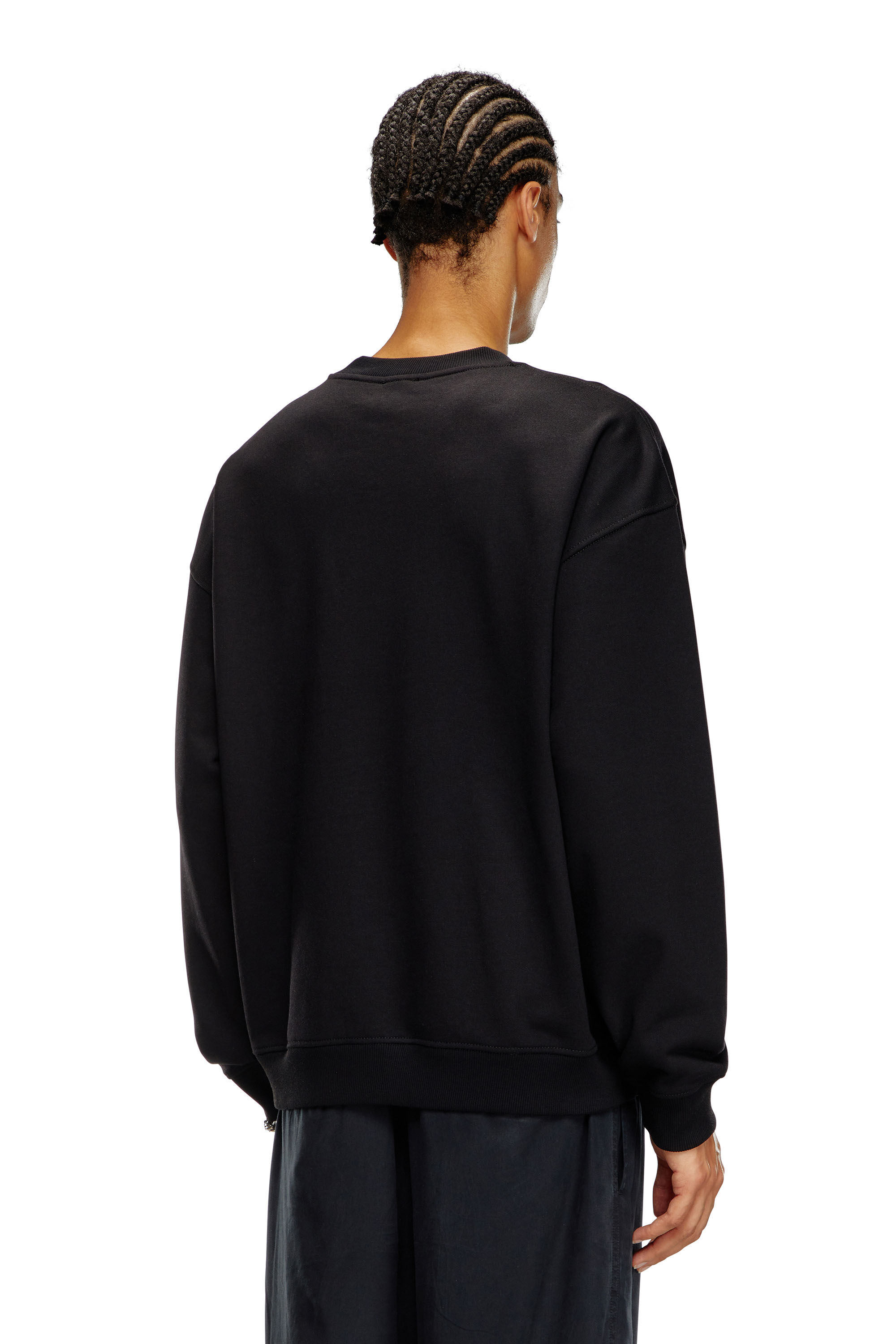 Men's Sweatshirt with cut-out Oval D logo | Black | Diesel