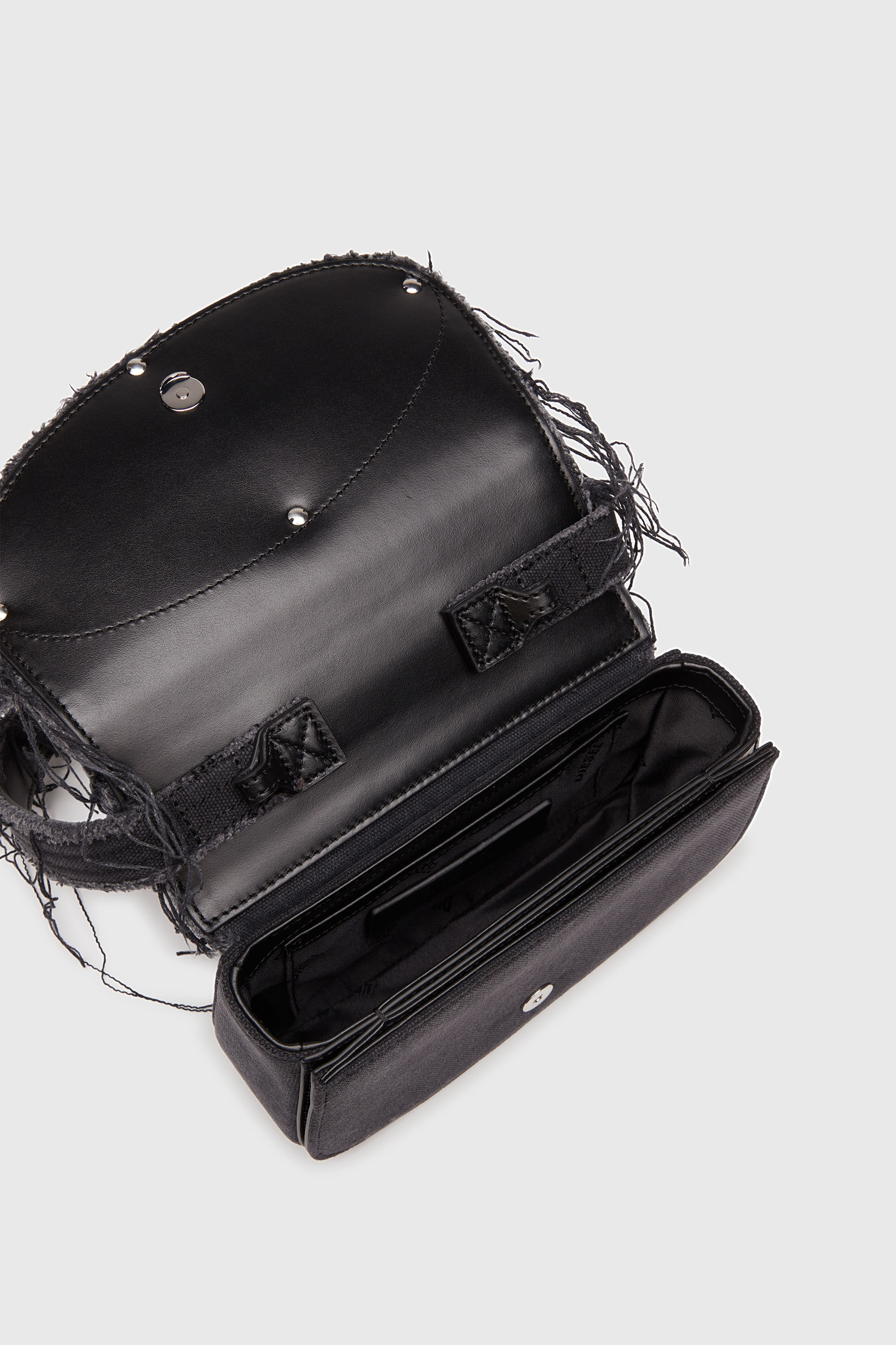 Women's 1DR-Iconic shoulder bag in canvas and leather | Black