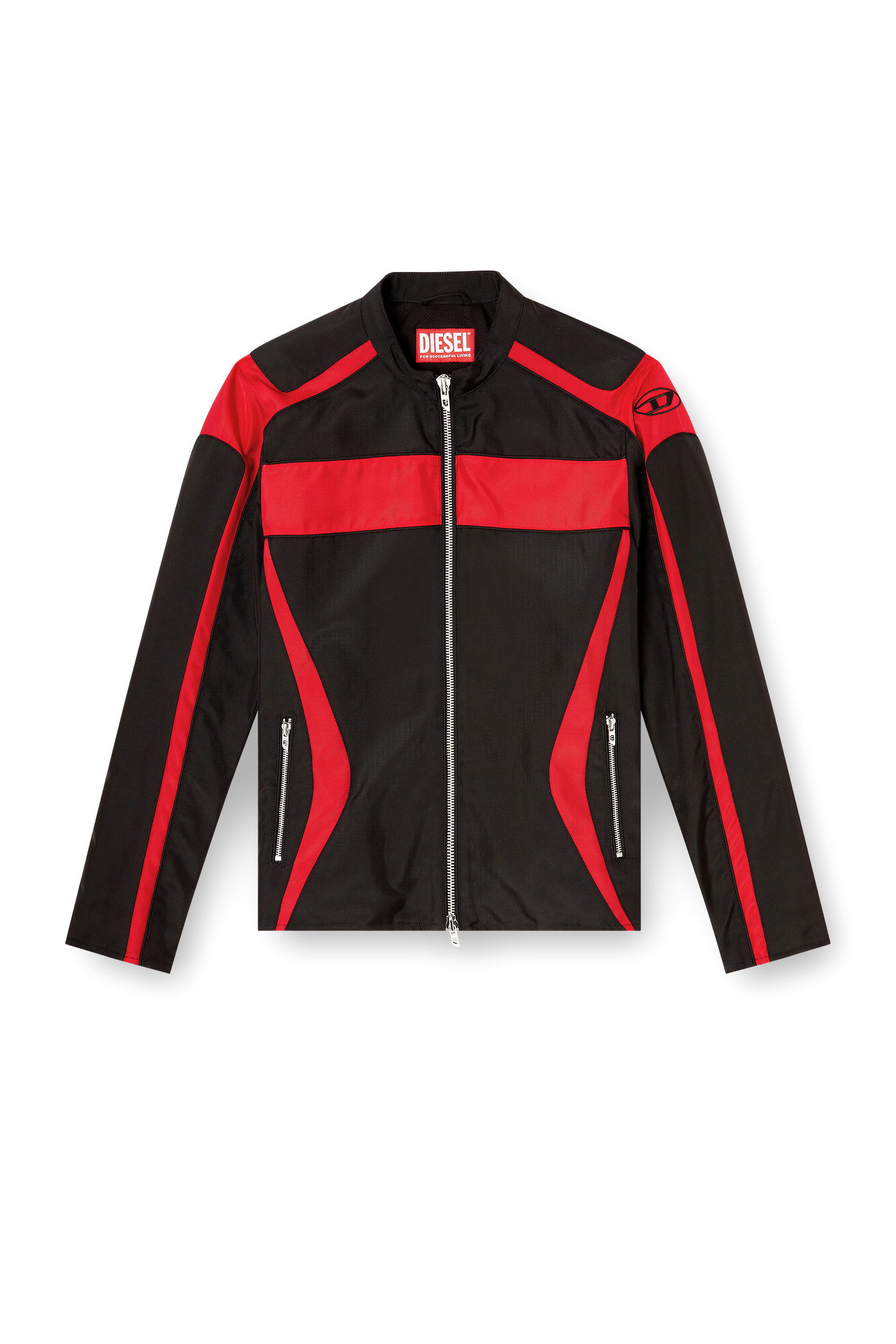Men's Biker jacket in colour-block canvas | Multicolor | Diesel TR