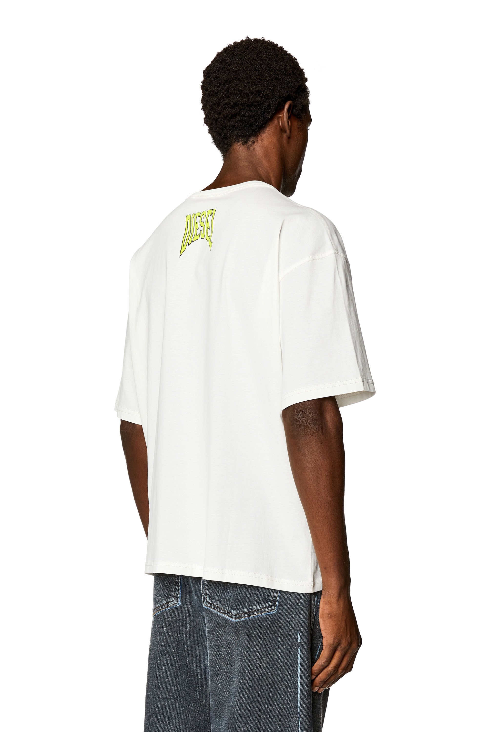 Men's Collegiate-logo T-shirt in organic cotton | White | Diesel