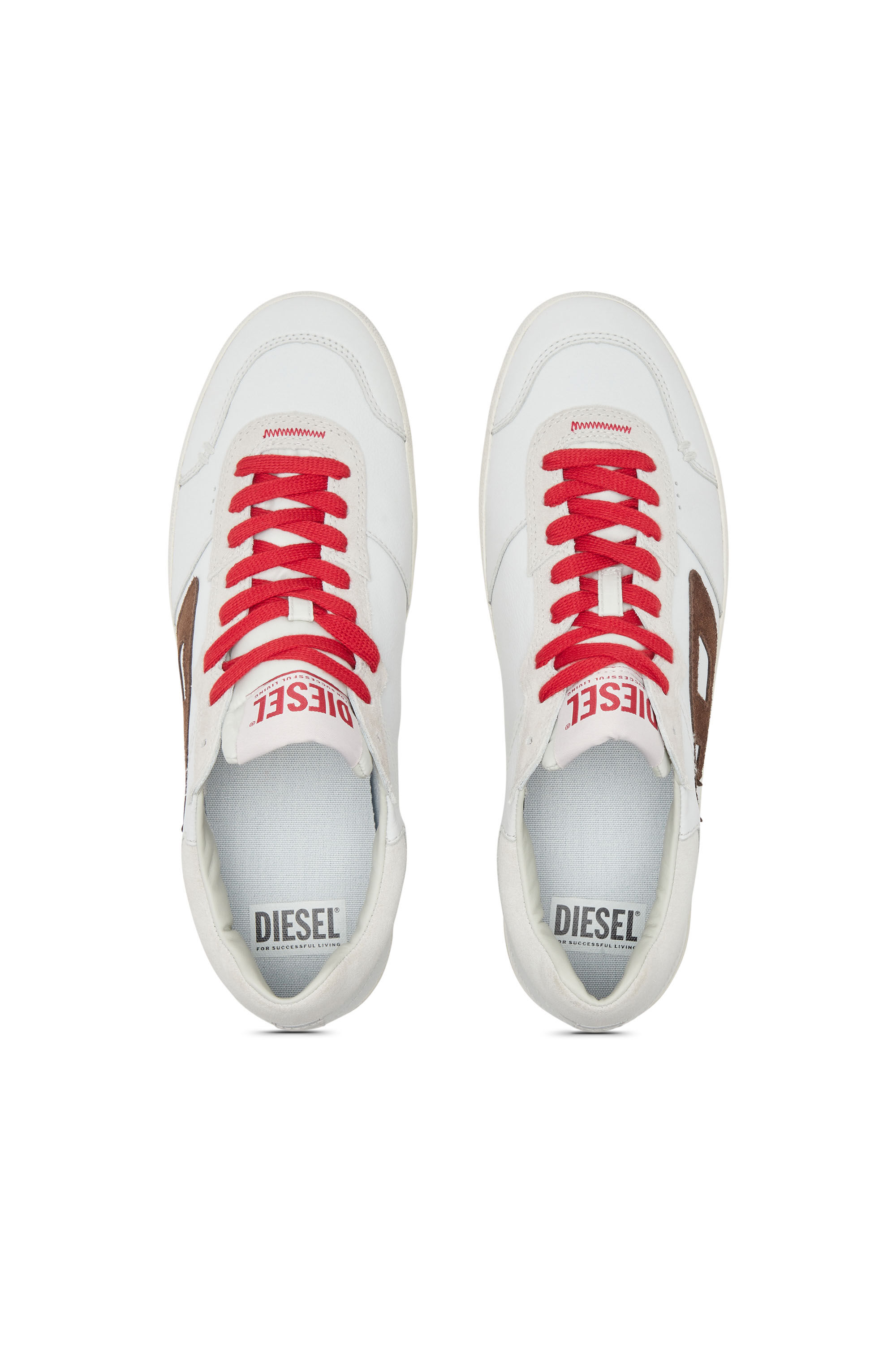 Men's S-Leroji Low - Distressed sneakers in leather and suede 