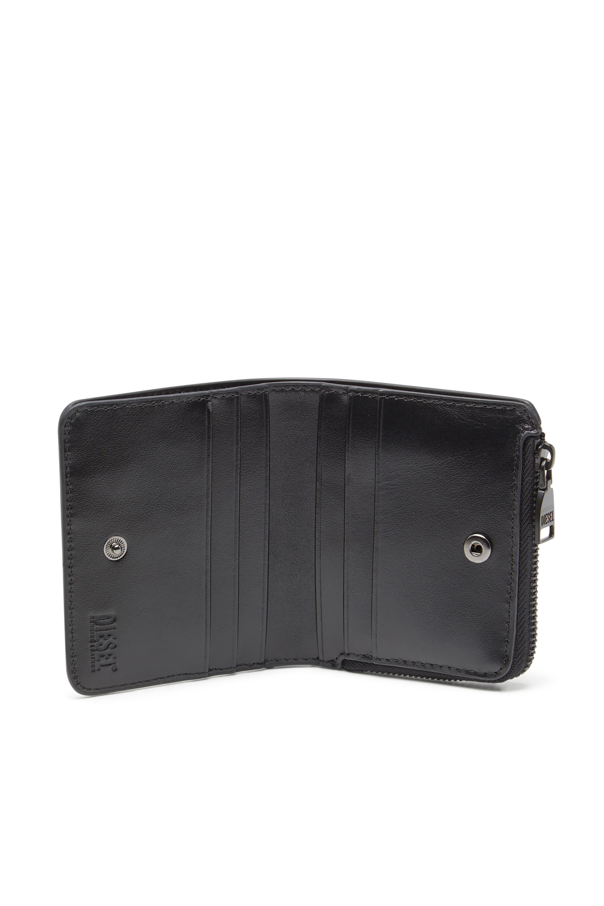 Diesel - HOLI -D BI FOLD ZIP L, Man's Zipped leather card holder in Black - 3