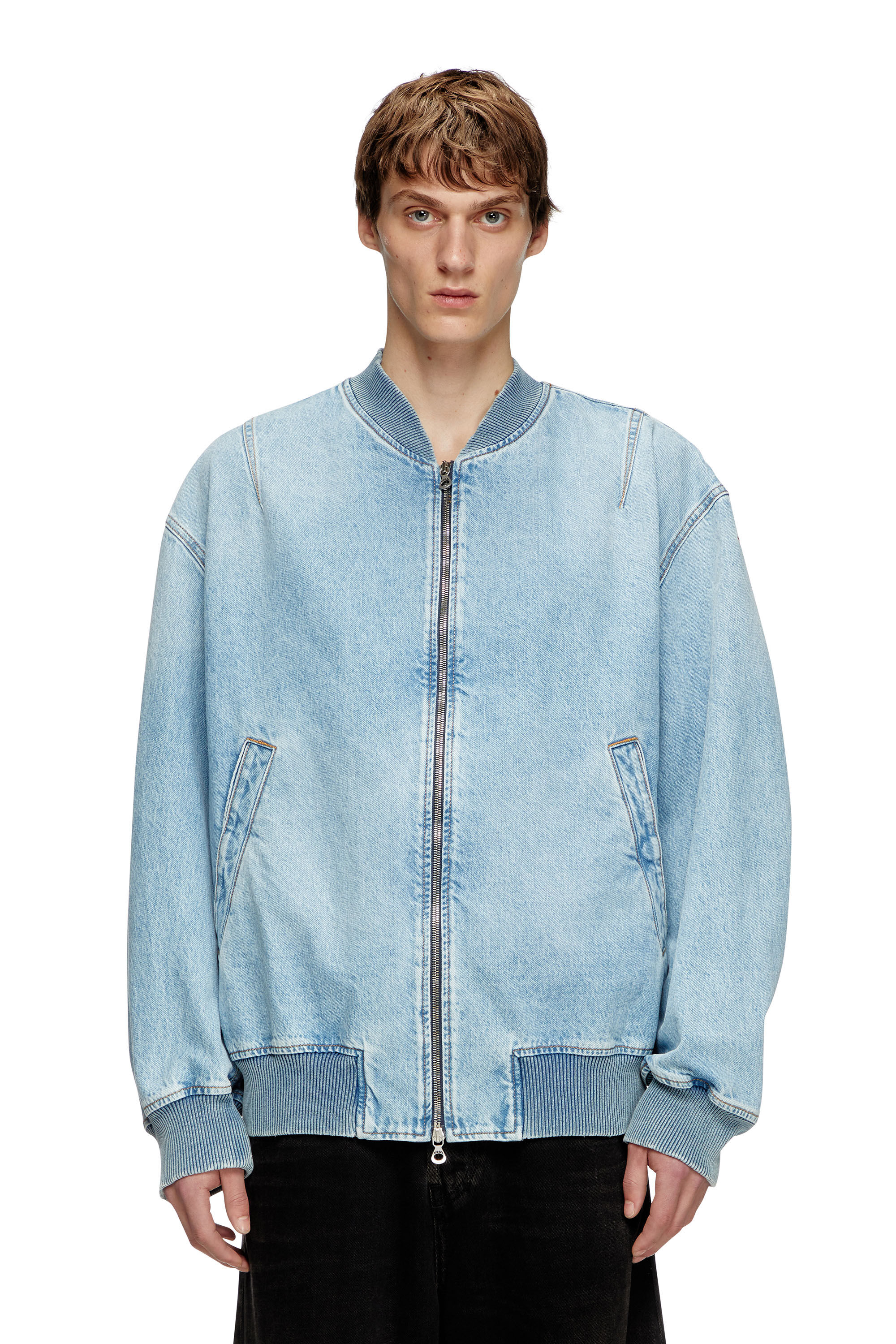 Men s Bomber jacket in denim Blue Diesel