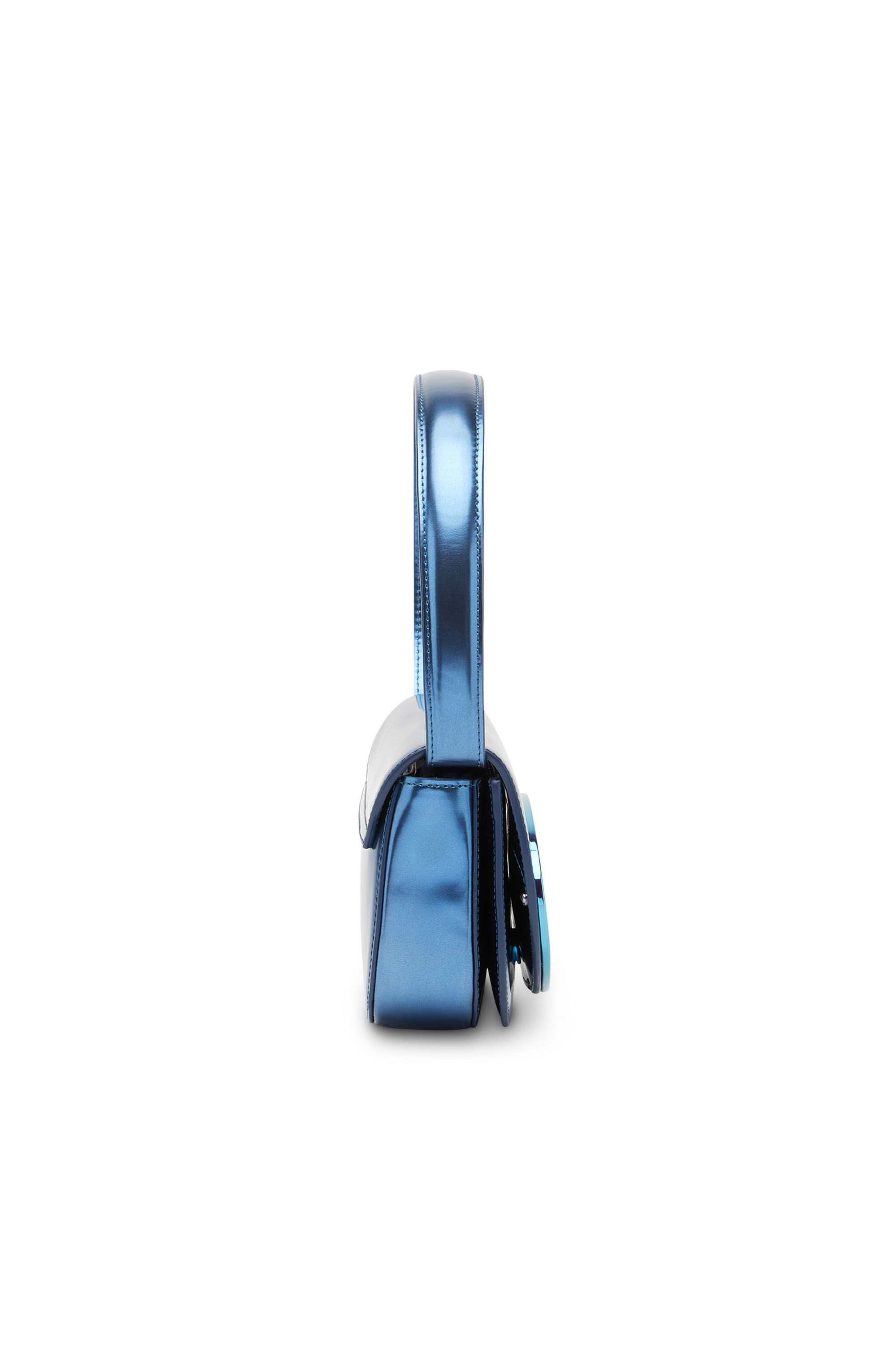 Women's 1DR-Iconic shoulder bag in mirrored leather | Blue
