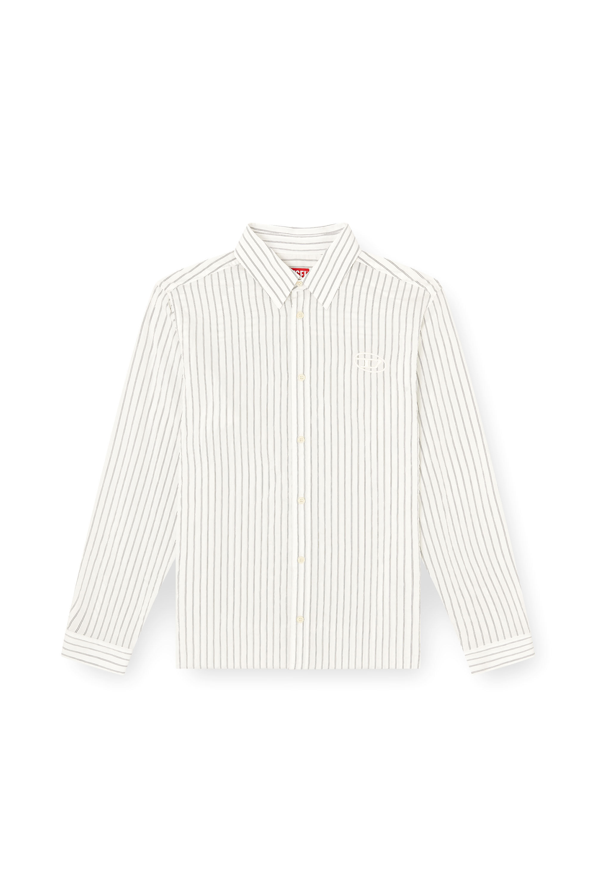 Men's Wool blend shirt with Oval D embroidery | Multicolor | Diesel