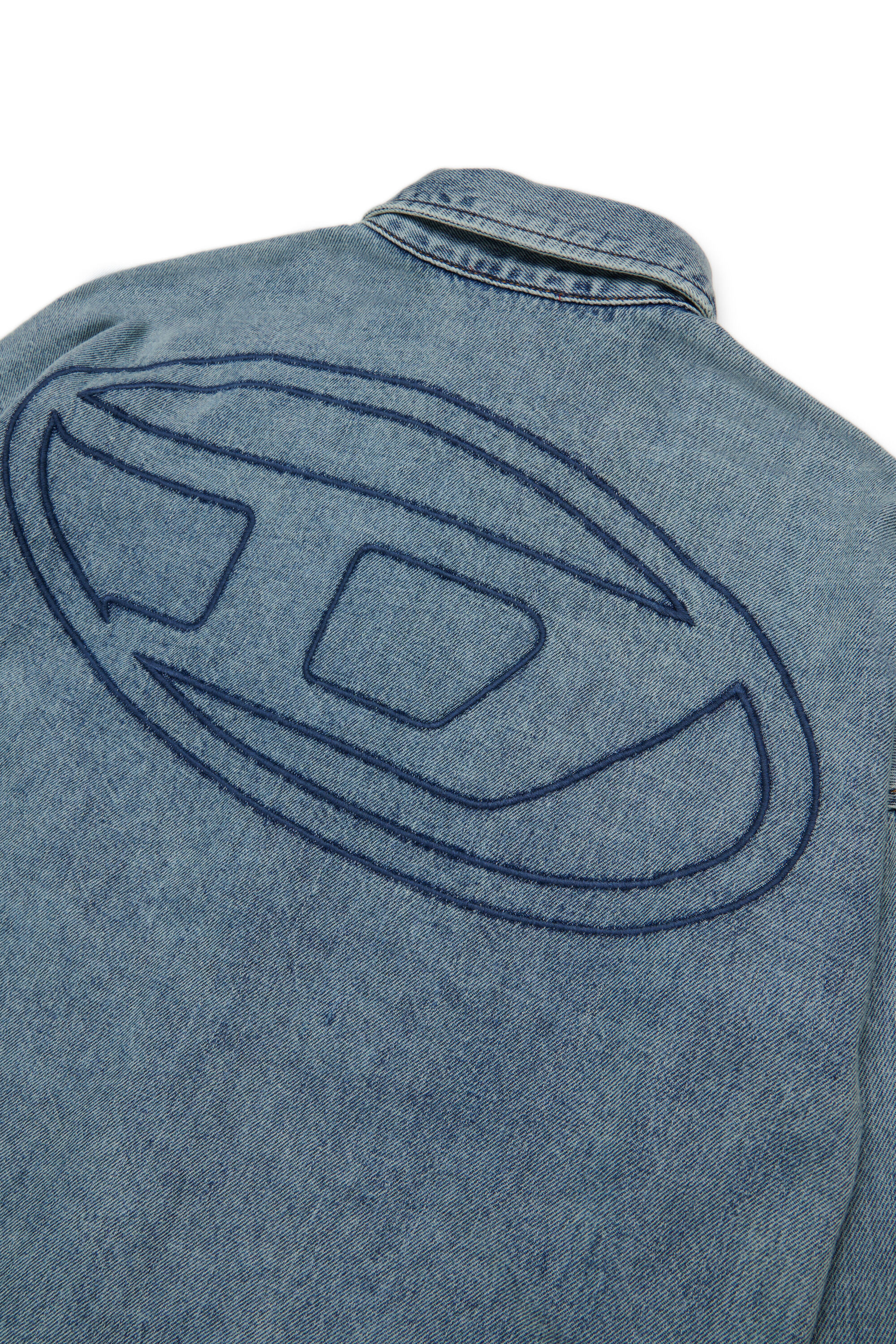 Diesel - CKAMA, Man's Denim shirt with back logo in Medium blue - 4