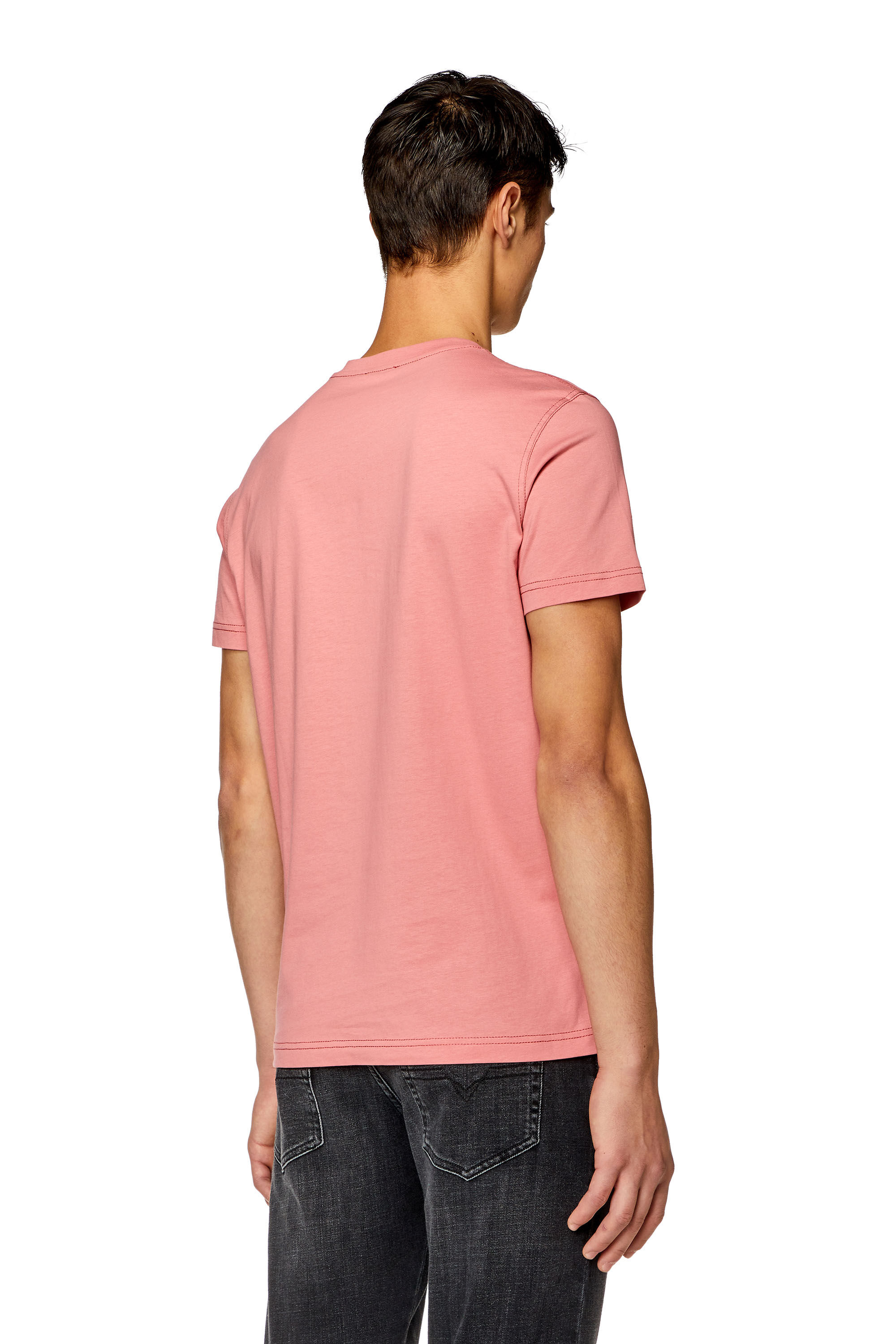 Men's T-shirt with glitchy logo | Pink | Diesel