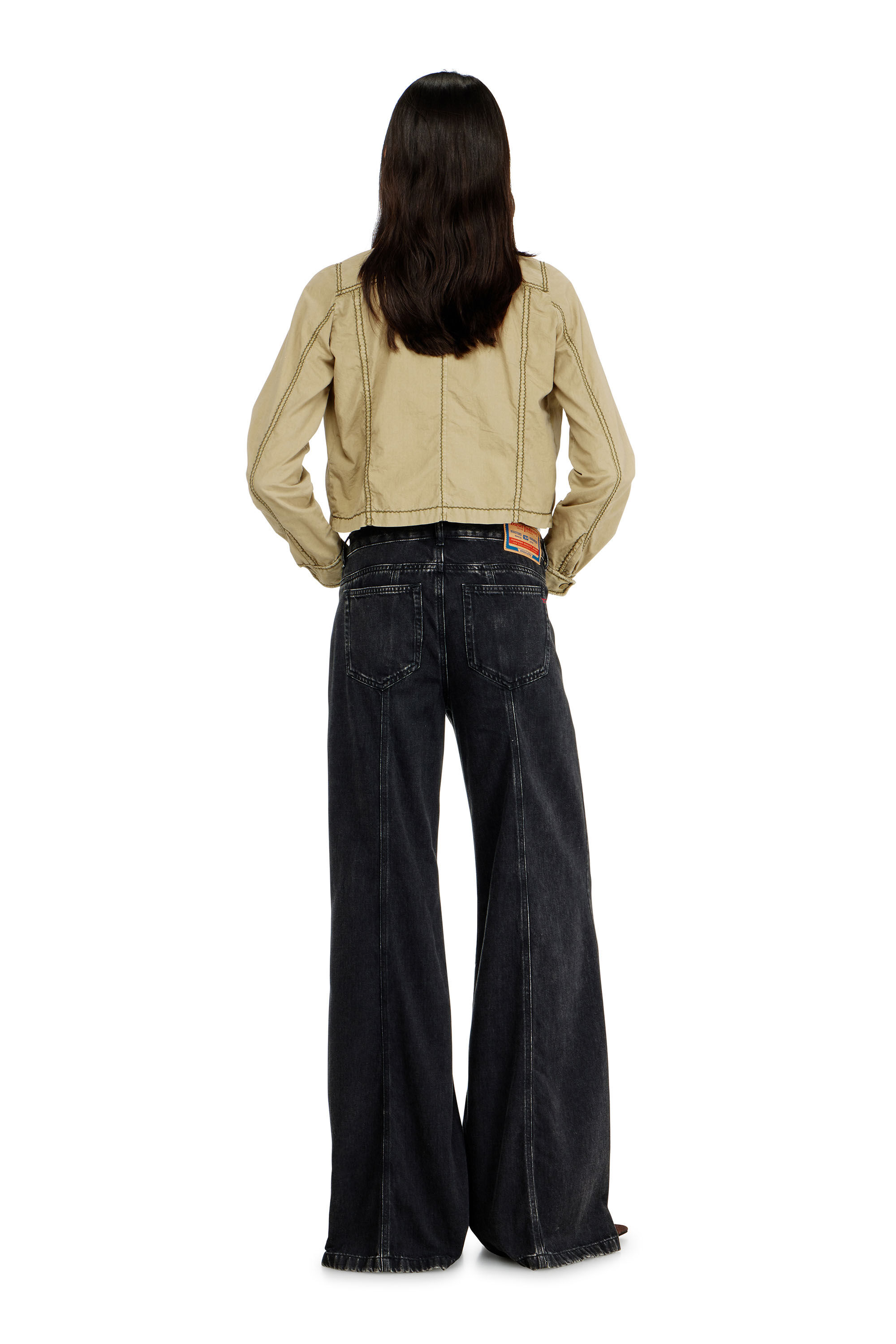 Women's Flare Jeans | Black/Dark grey | Diesel D-Akii